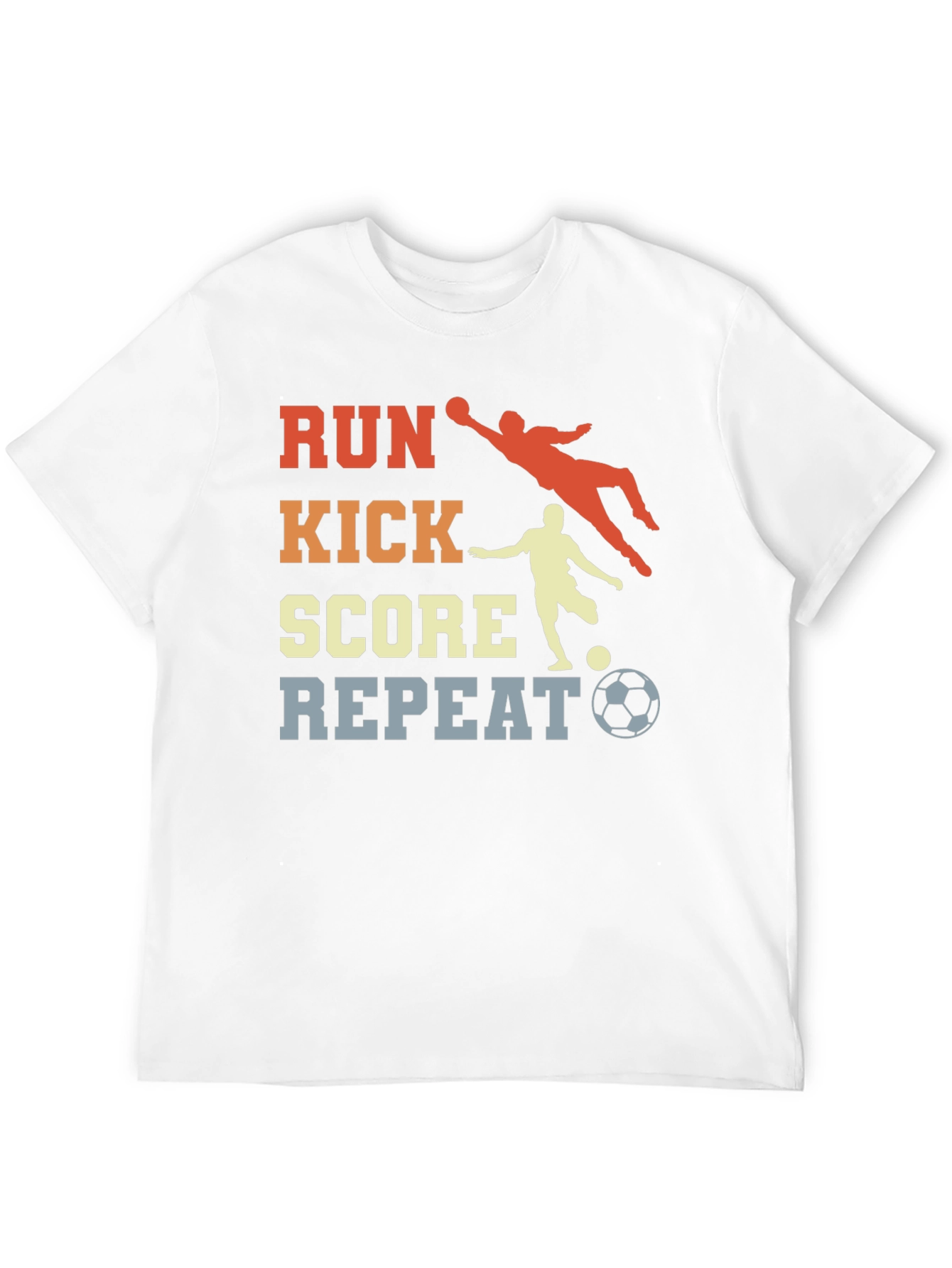 Run Kick Score Repeat Soccer T-Shirt