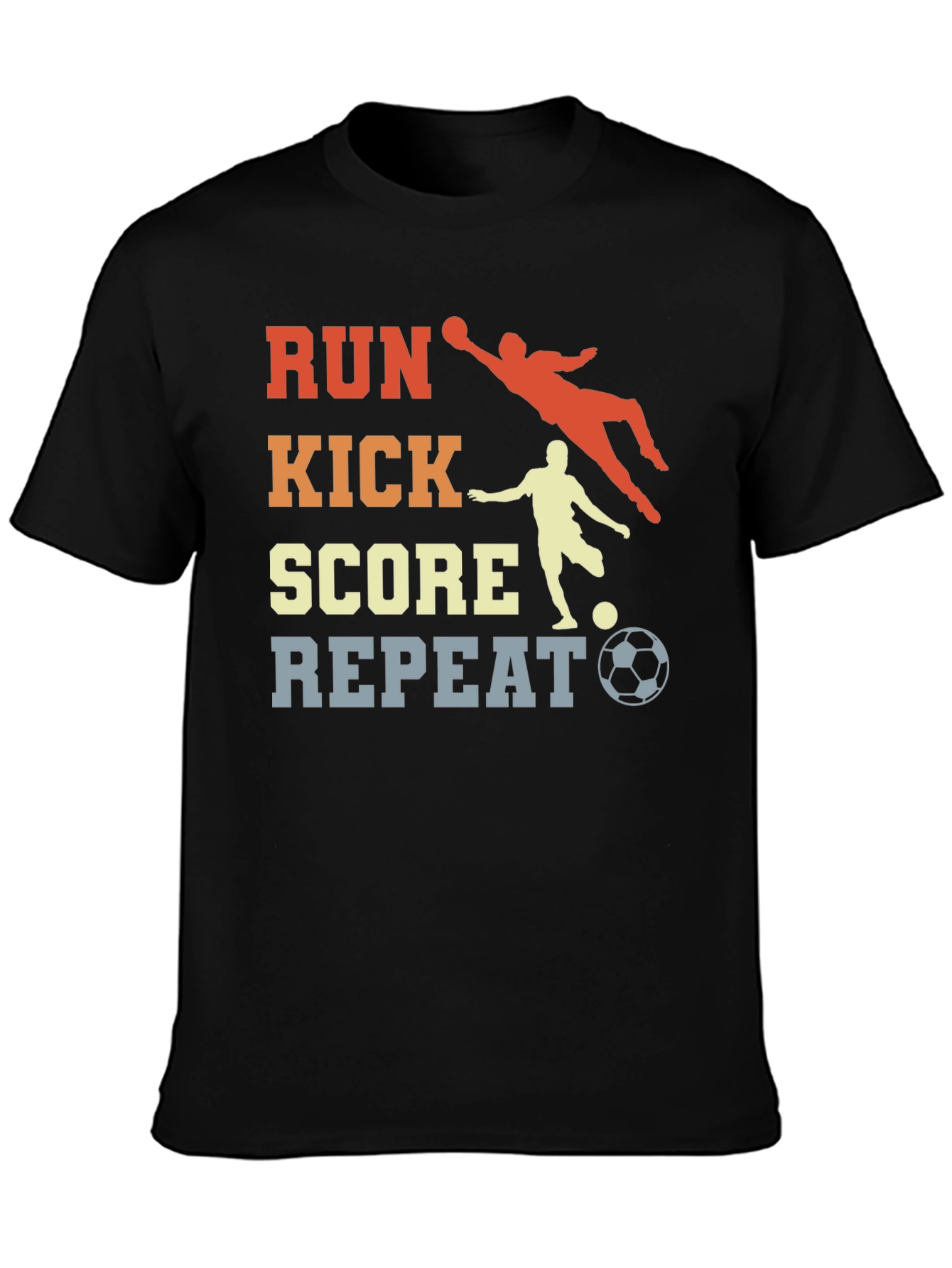 Run Kick Score Repeat Soccer T-Shirt
