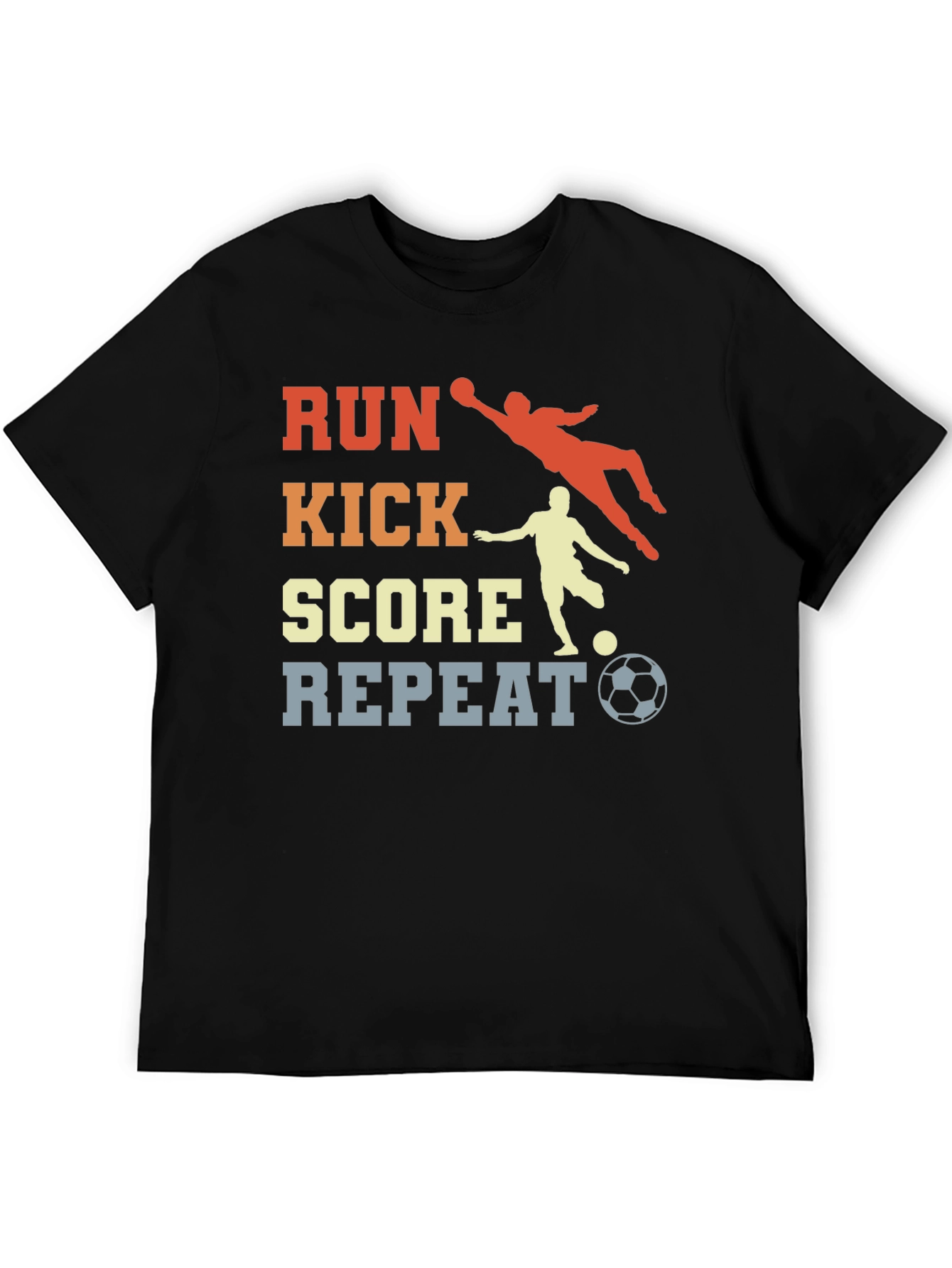 Run Kick Score Repeat Soccer T-Shirt