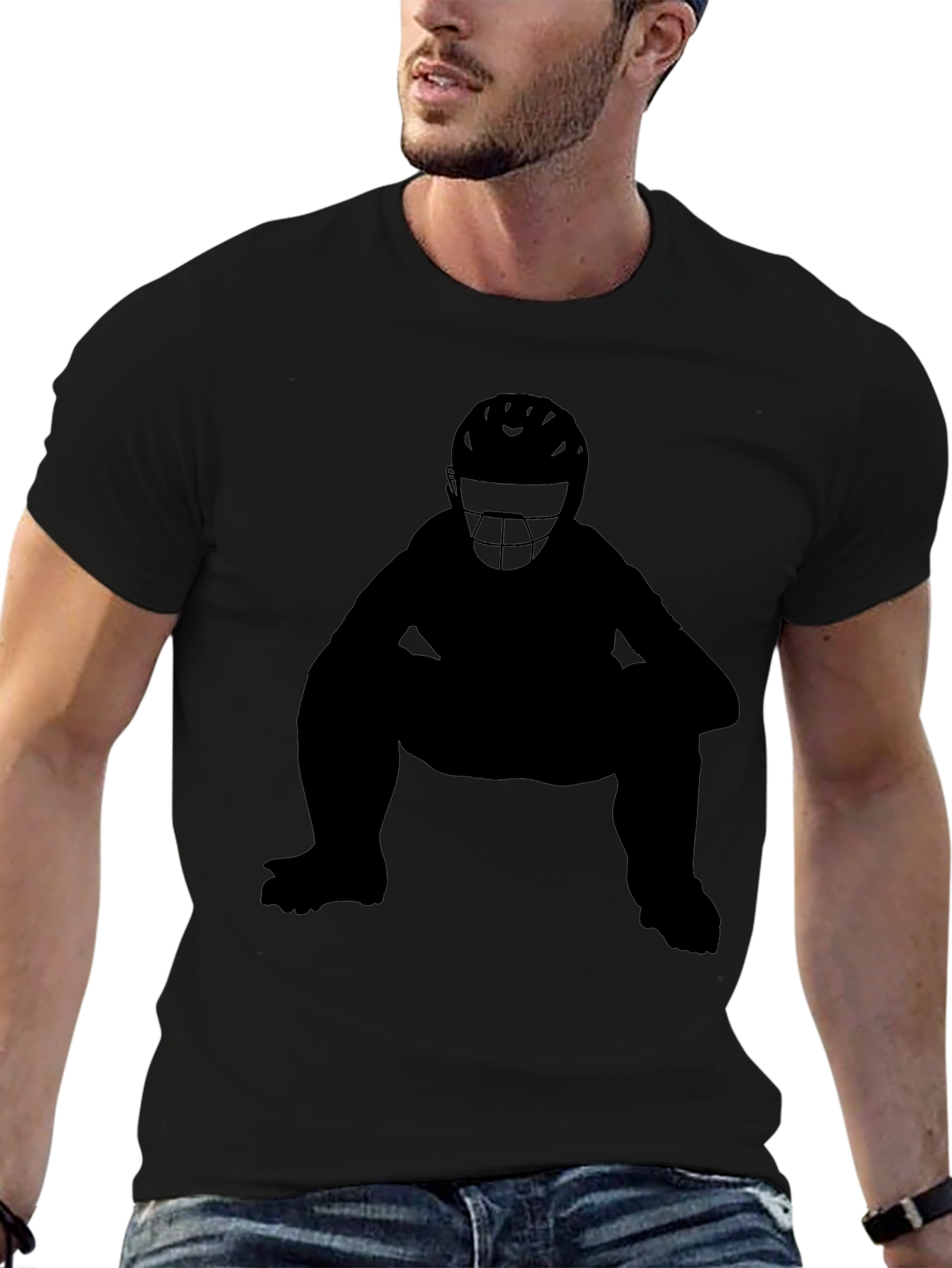 Black Baseball Catcher T-Shirt