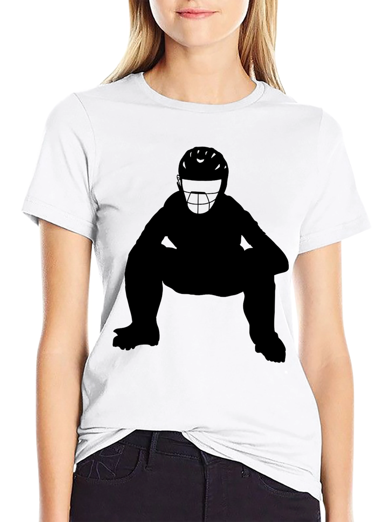 Black Baseball Catcher T-Shirt