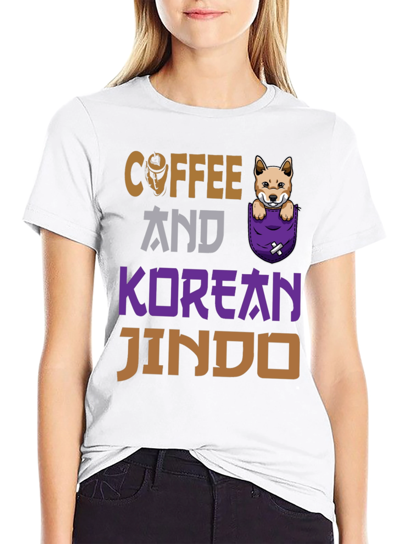Coffee & Korean Jindo Graphic Tee