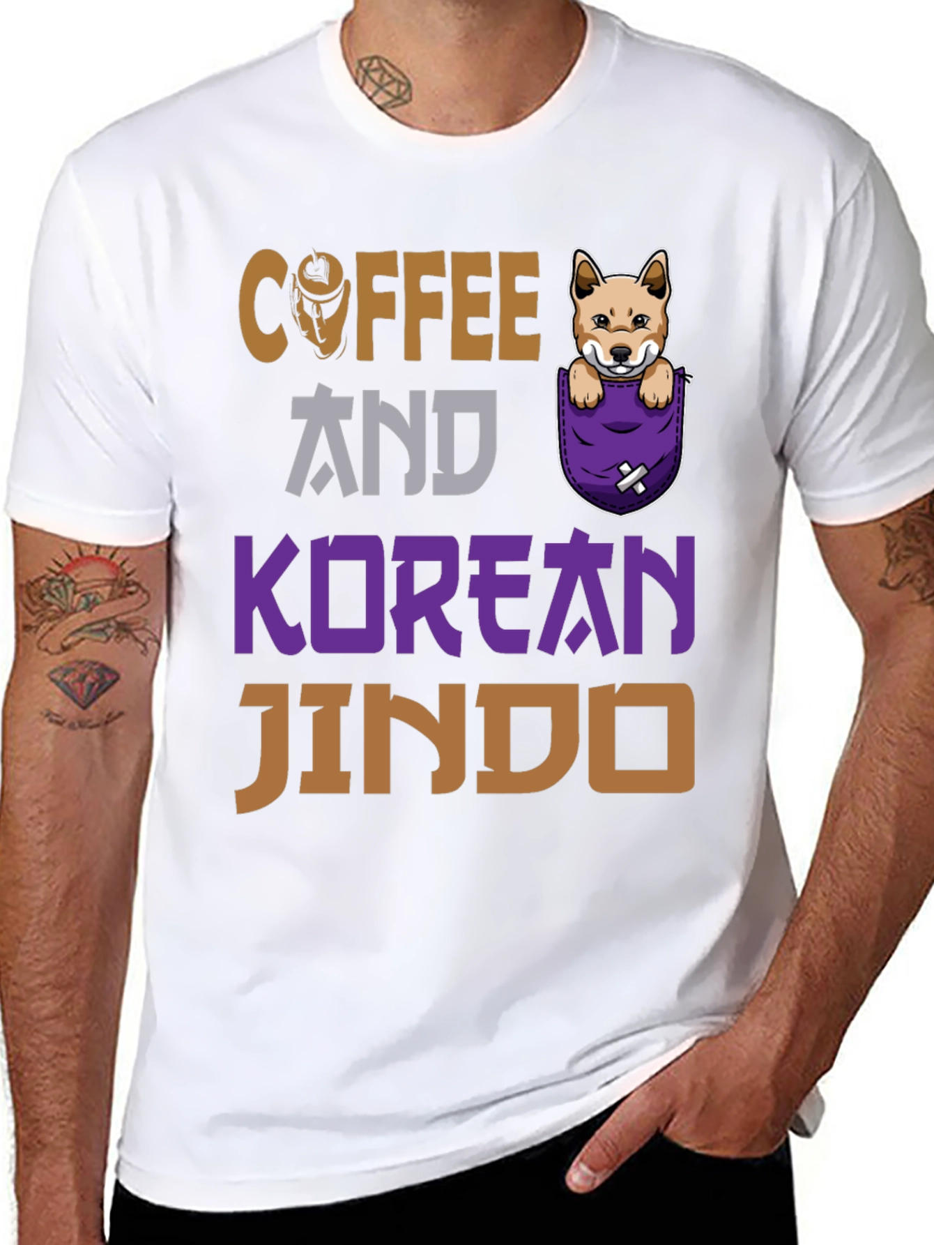 Coffee & Korean Jindo Graphic Tee