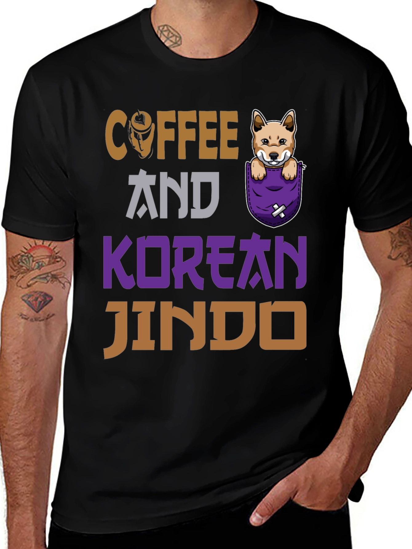 Coffee & Korean Jindo Graphic Tee
