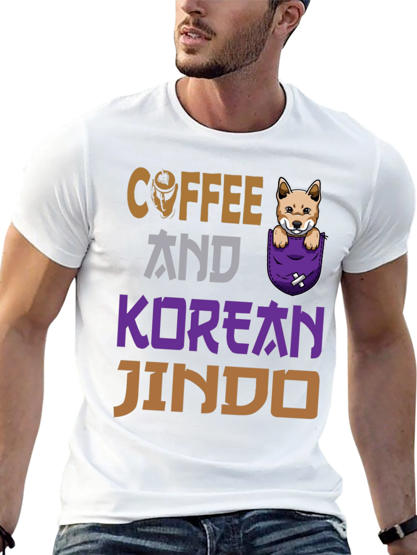 Coffee & Korean Jindo Graphic Tee