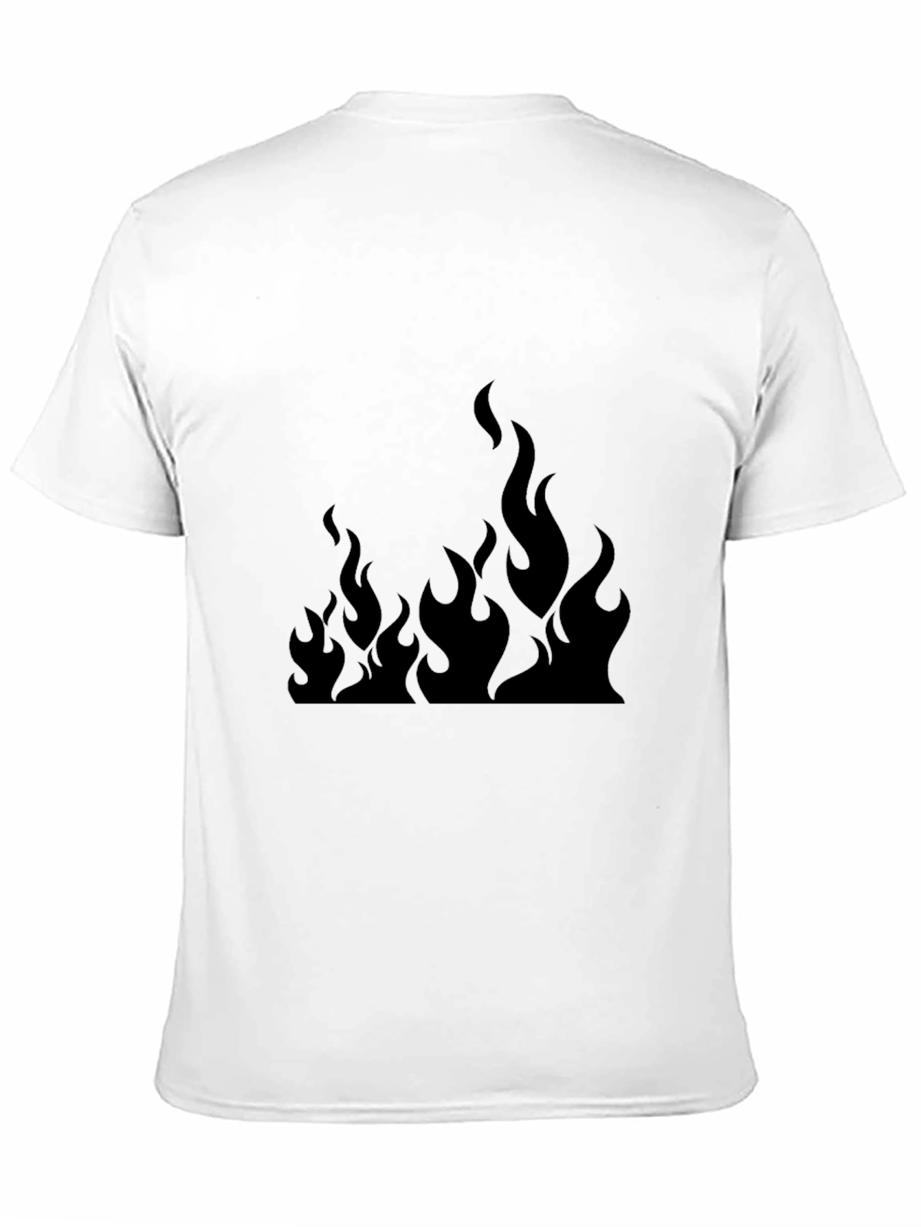 Mens Black T-Shirt with Fire Graphic