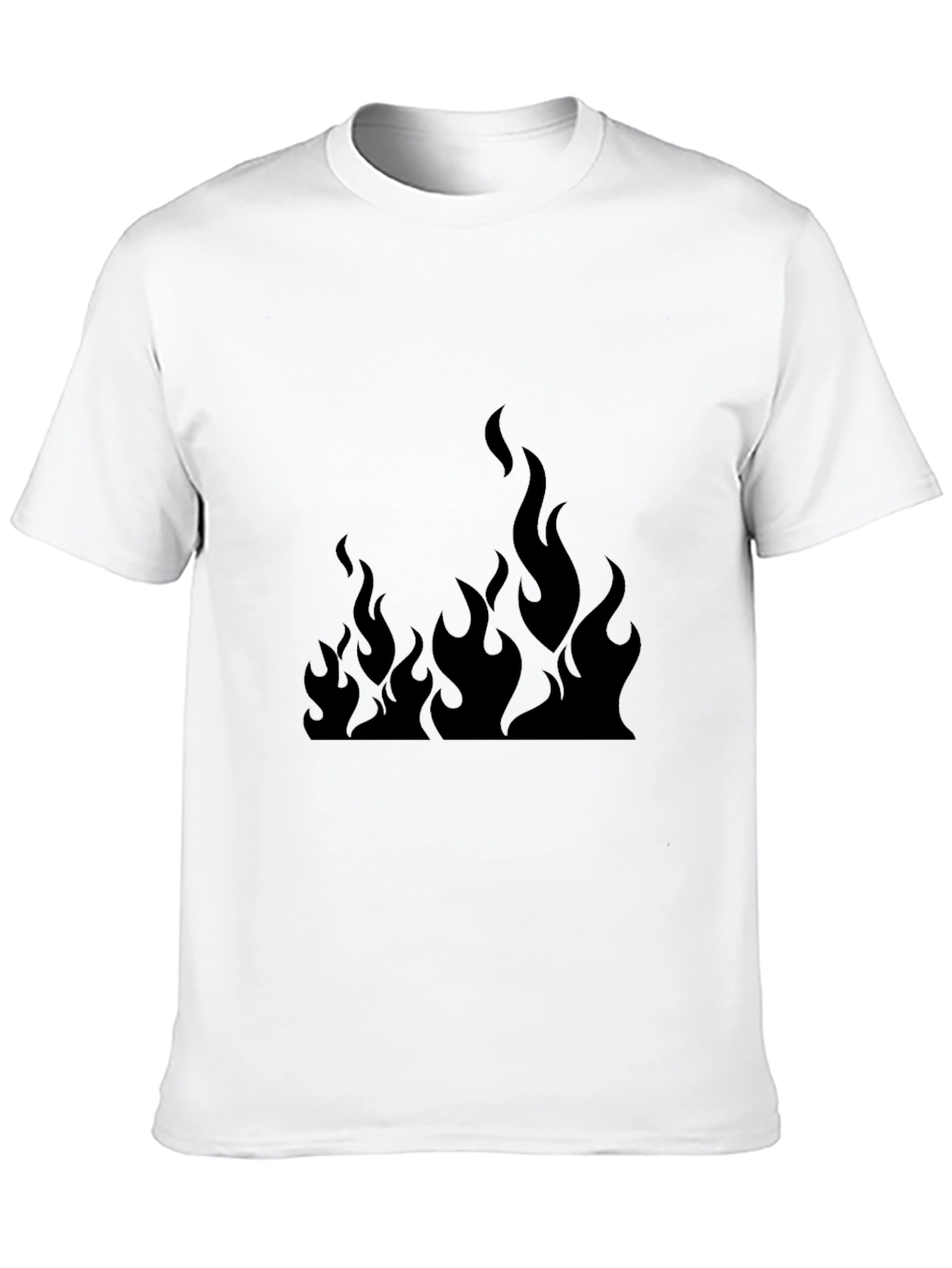 Mens Black T-Shirt with Fire Graphic