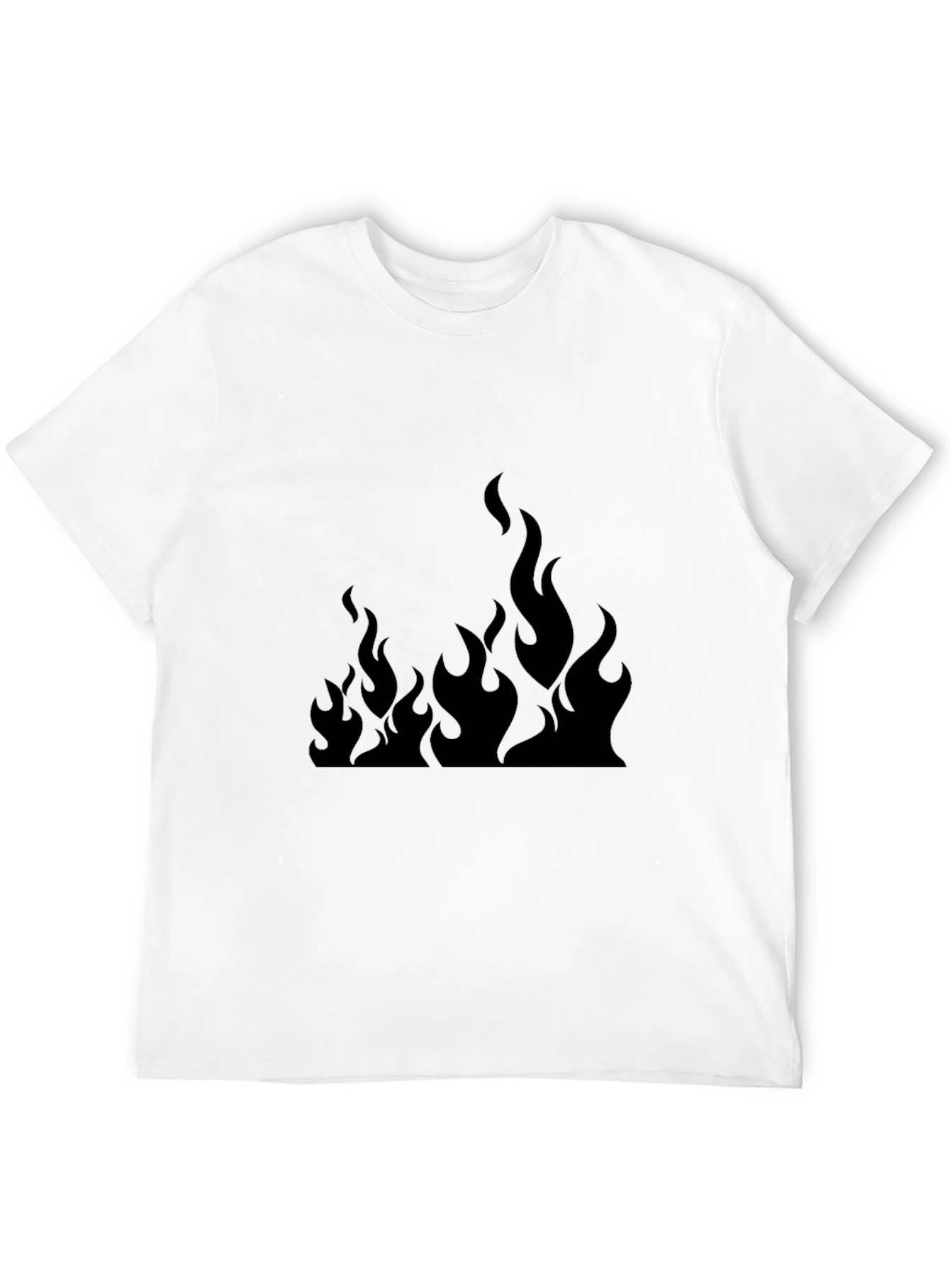 Mens Black T-Shirt with Fire Graphic