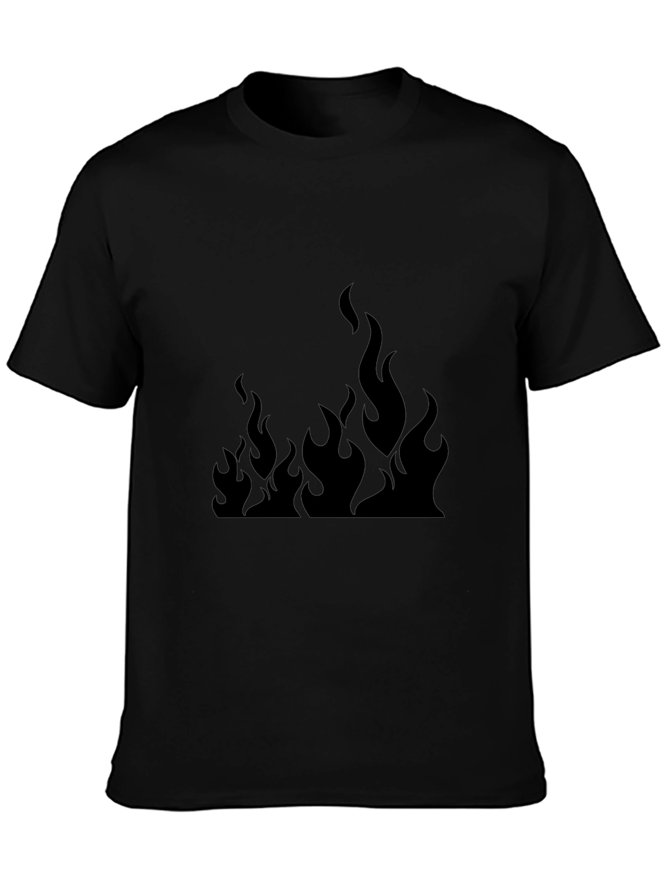 Mens Black T-Shirt with Fire Graphic