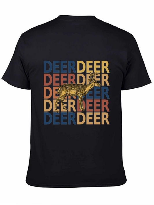Retro Deer Graphic Tee - Vintage Animal Lover Shirt