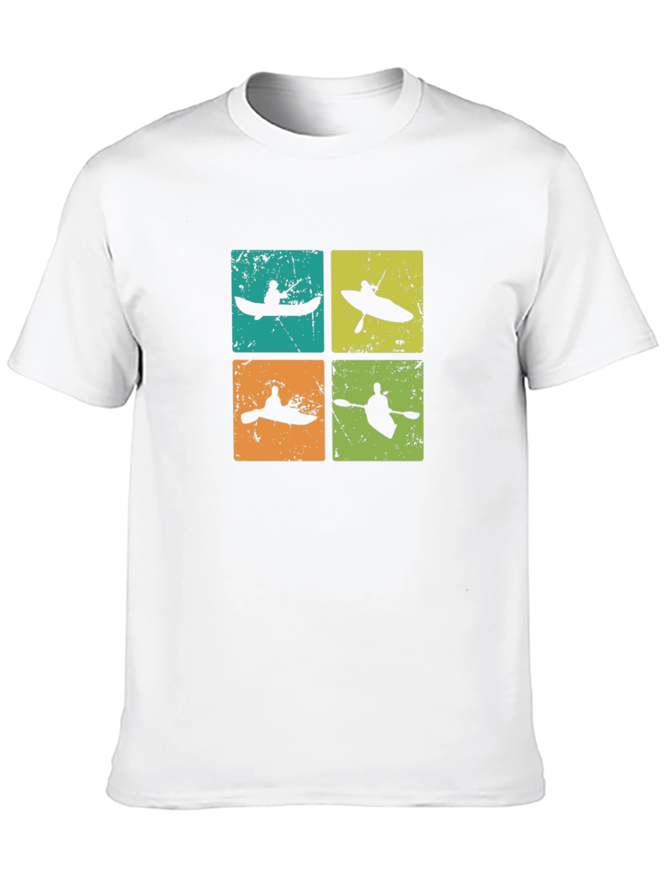 Retro Kayak Silhouette Graphic T-Shirt - Paddling Adventure Tee