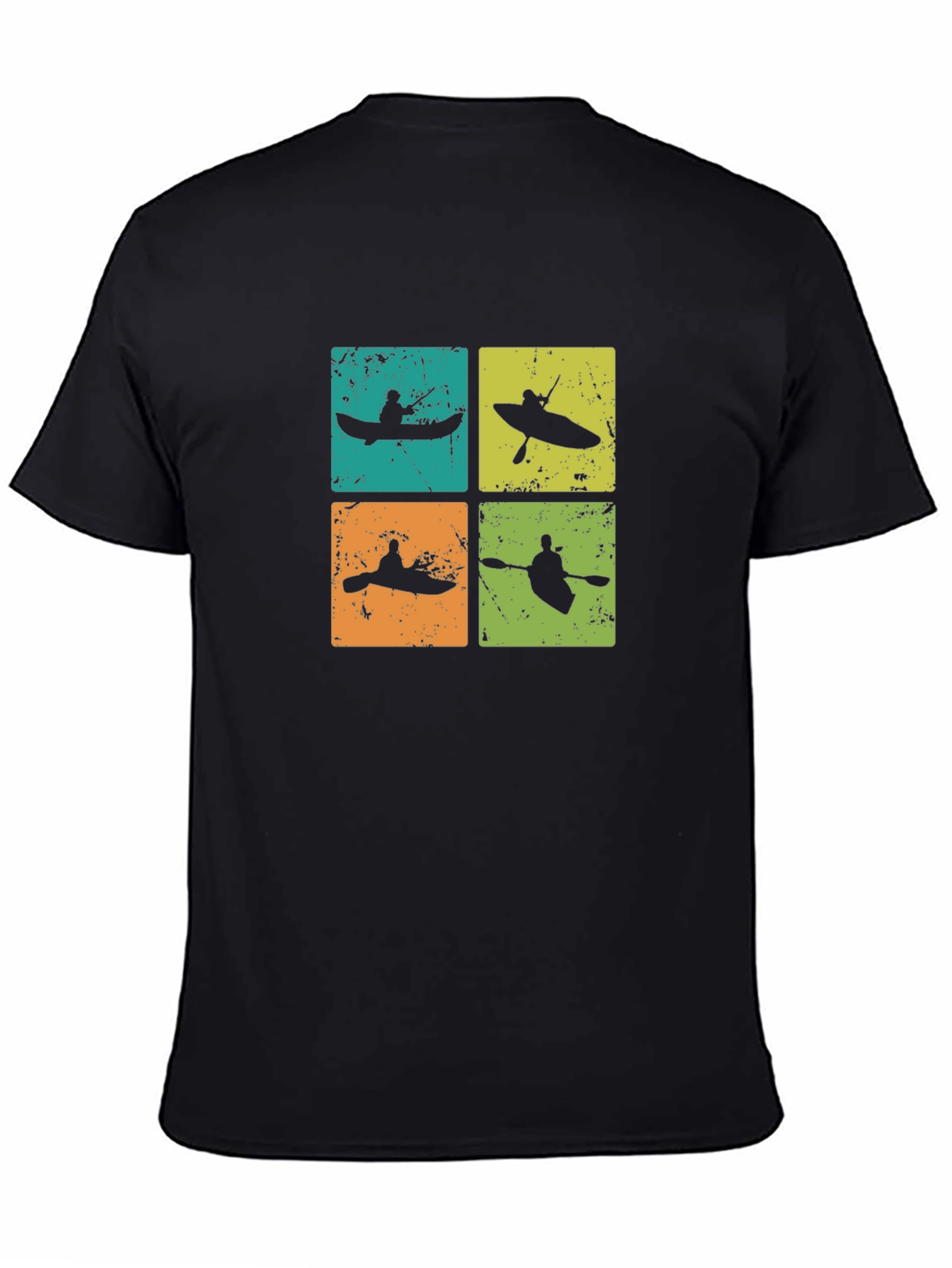 Retro Kayak Silhouette Graphic T-Shirt - Paddling Adventure Tee