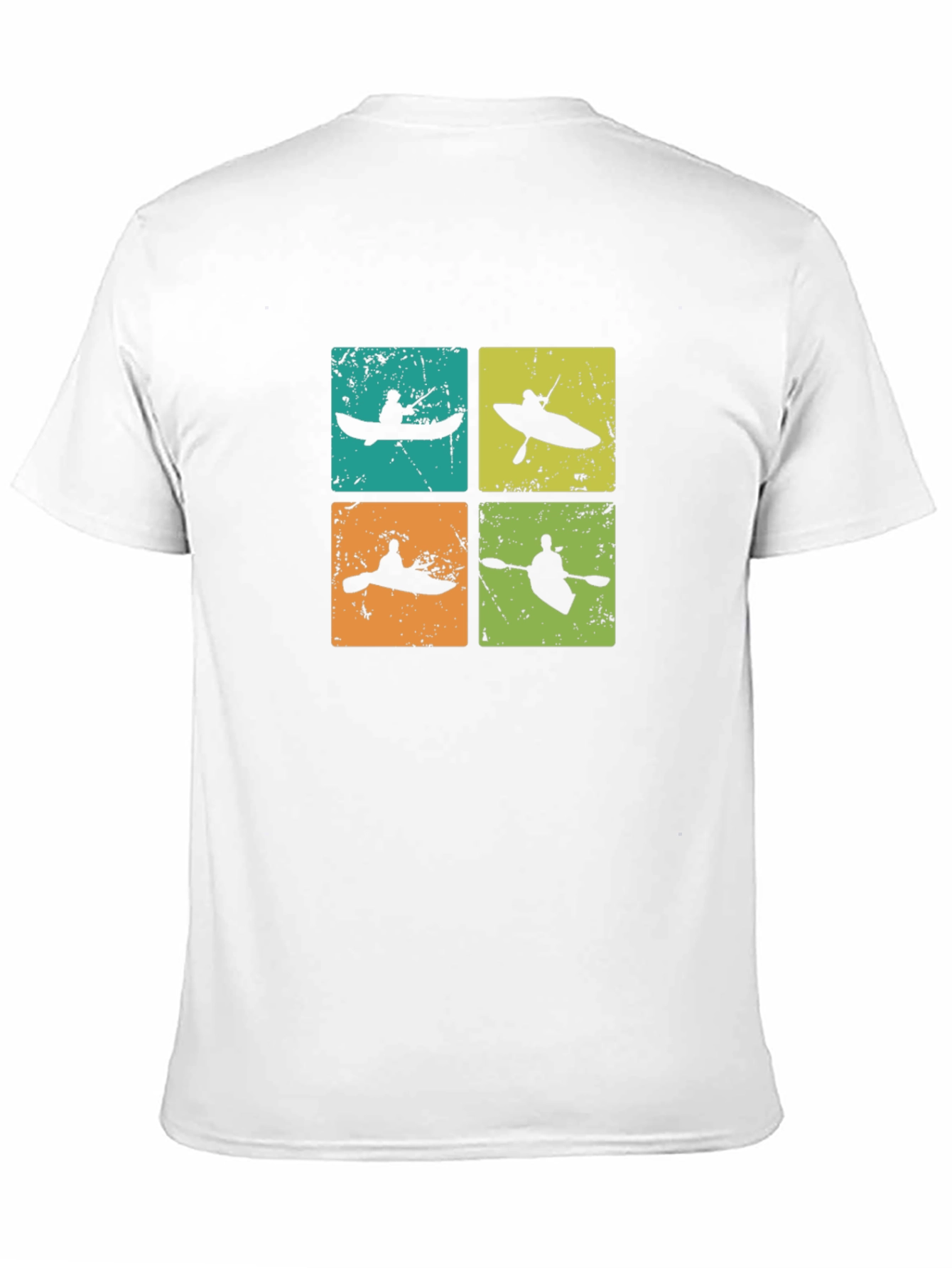 Retro Kayak Silhouette Graphic T-Shirt - Paddling Adventure Tee