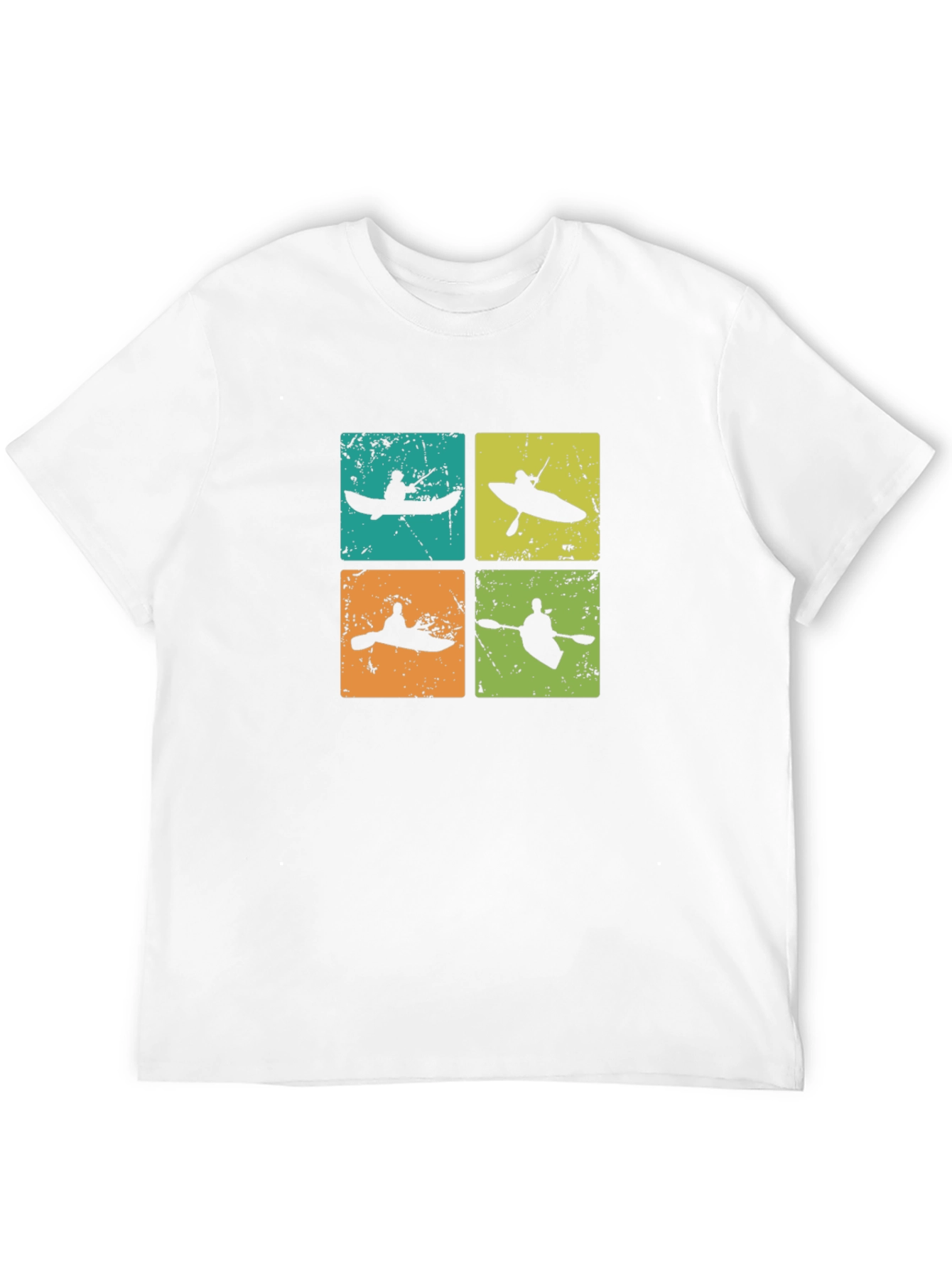 Retro Kayak Silhouette Graphic T-Shirt - Paddling Adventure Tee