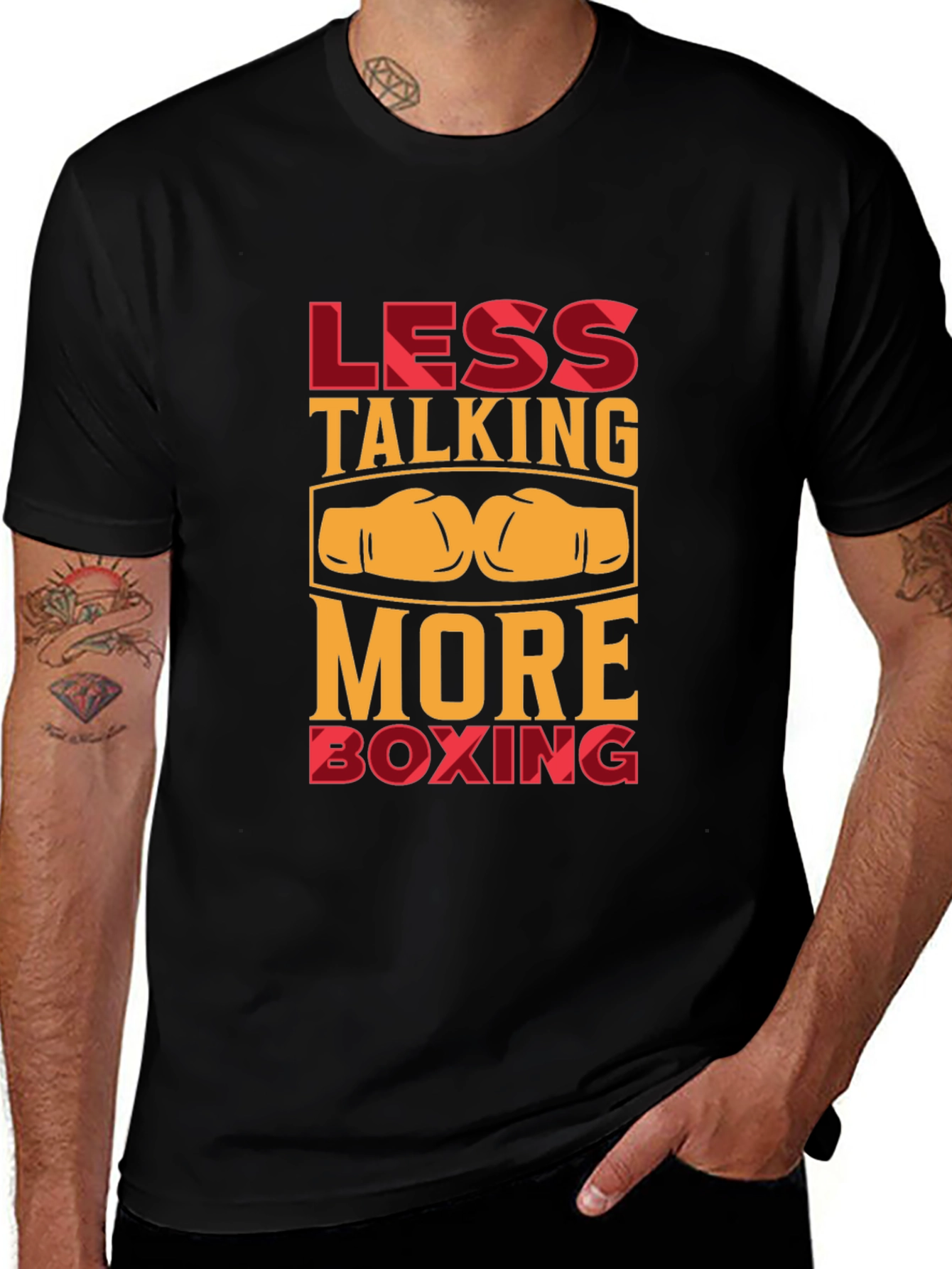 Less Talking More Boxing Graphic T-Shirt