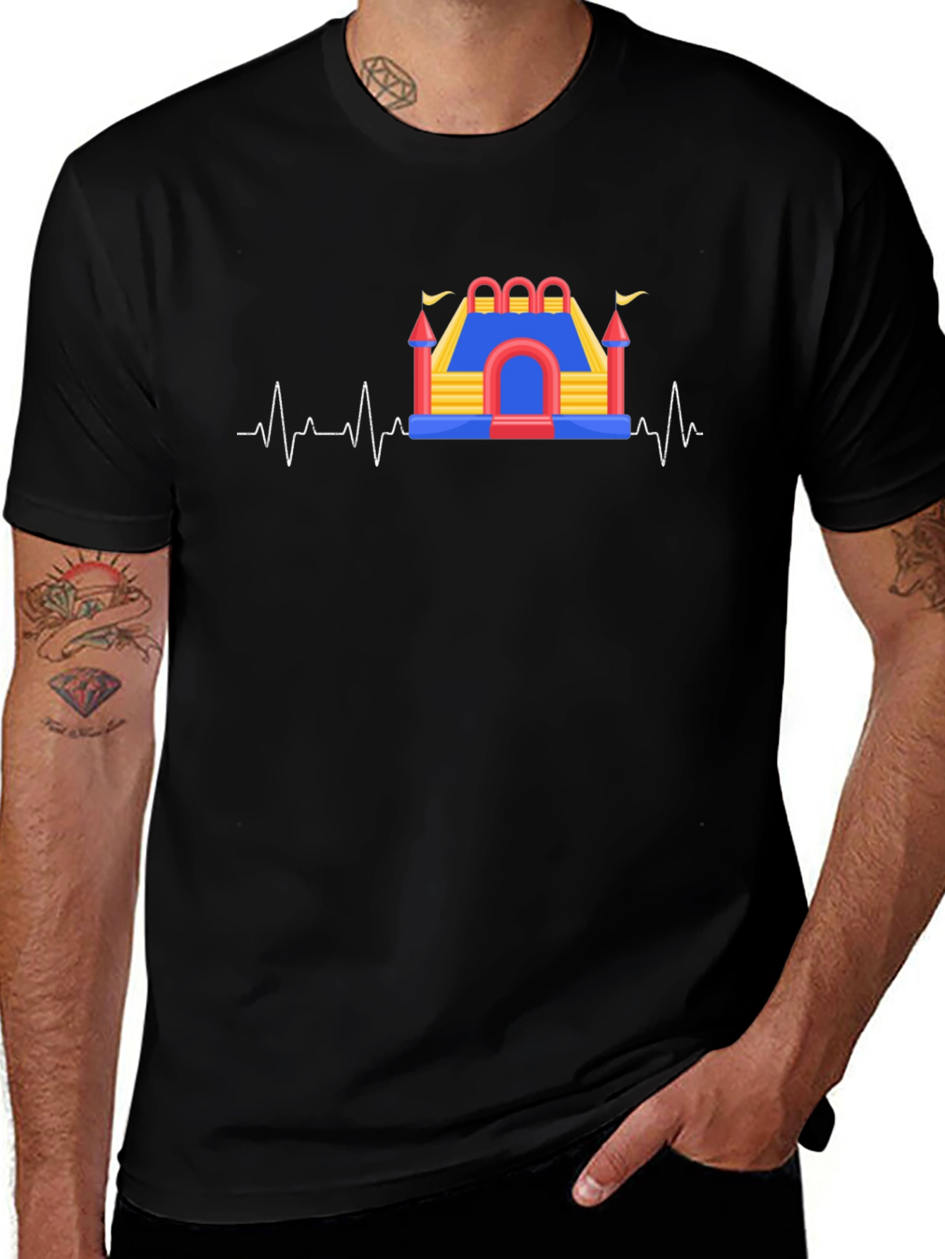 Bounce House Beat T-Shirt - Fun Heartbeat Tee