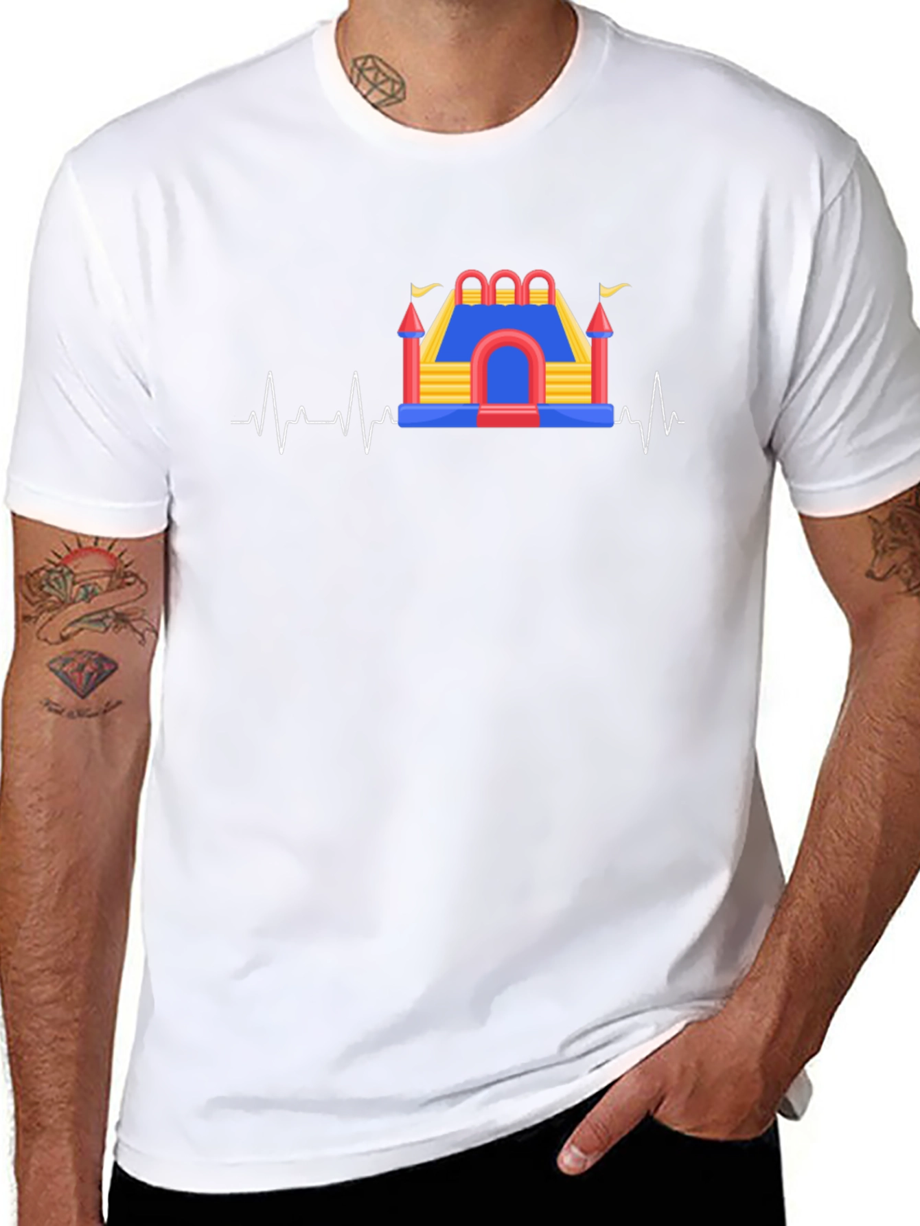 Bounce House Beat T-Shirt - Fun Heartbeat Tee