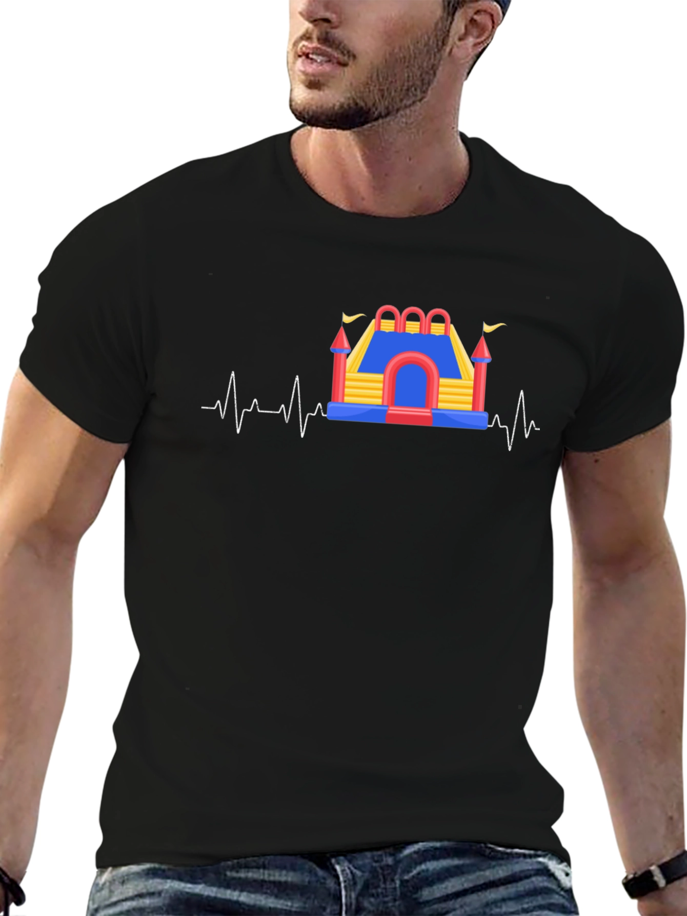 Bounce House Beat T-Shirt - Fun Heartbeat Tee