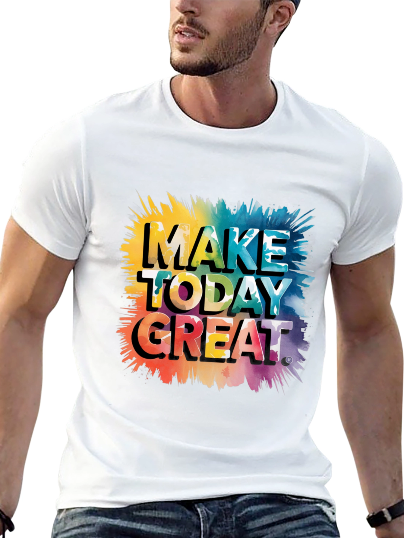 Make Today Great Graphic Tee - Black Cotton Blend
