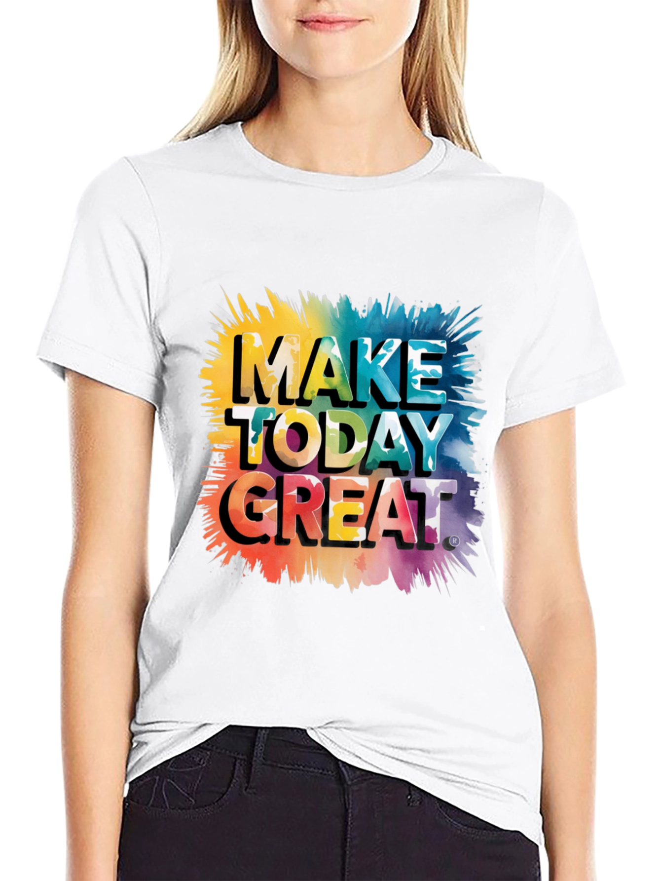 Make Today Great Graphic Tee - Black Cotton Blend