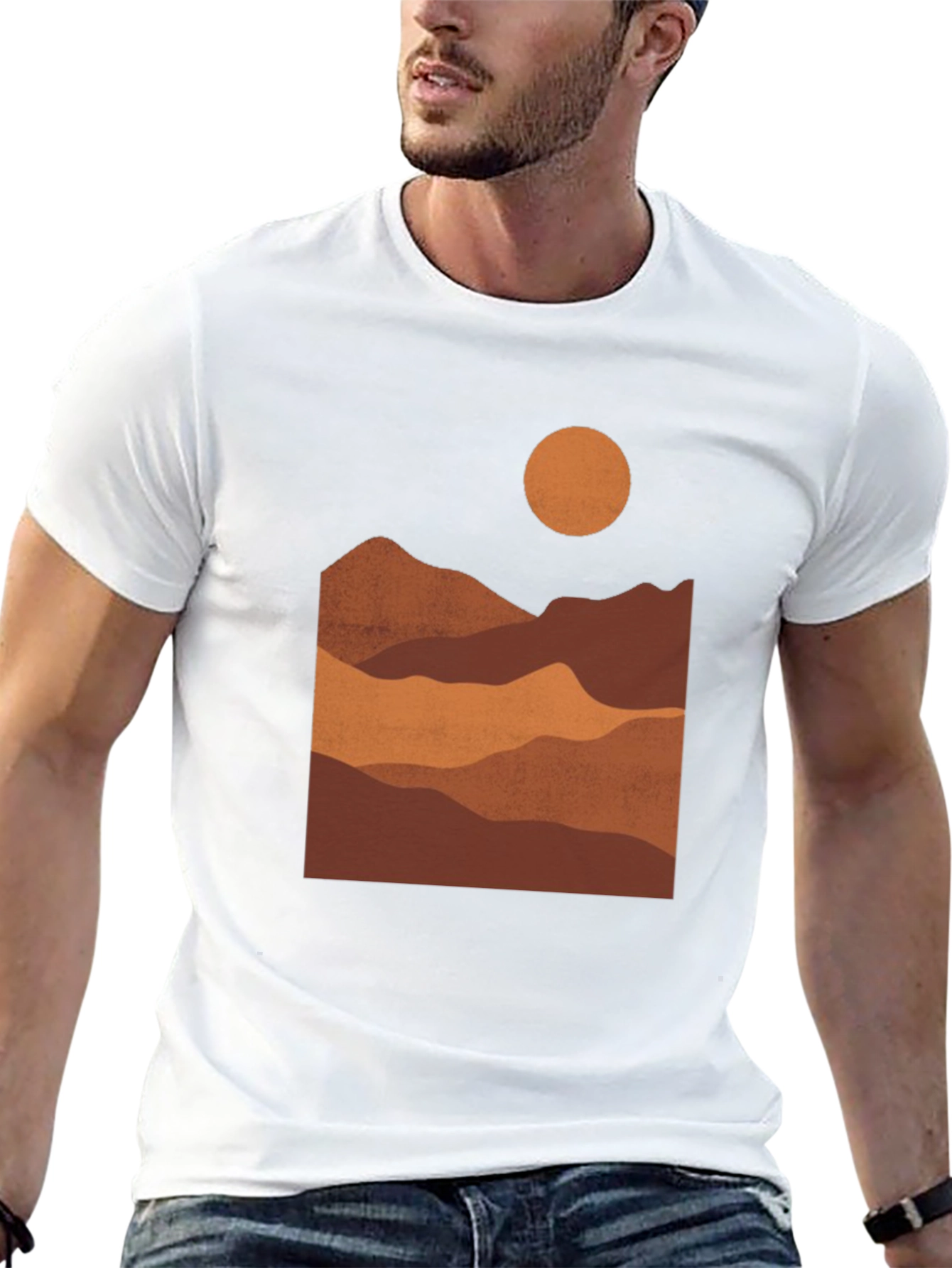 Mountains at Sunset Black Graphic Tee