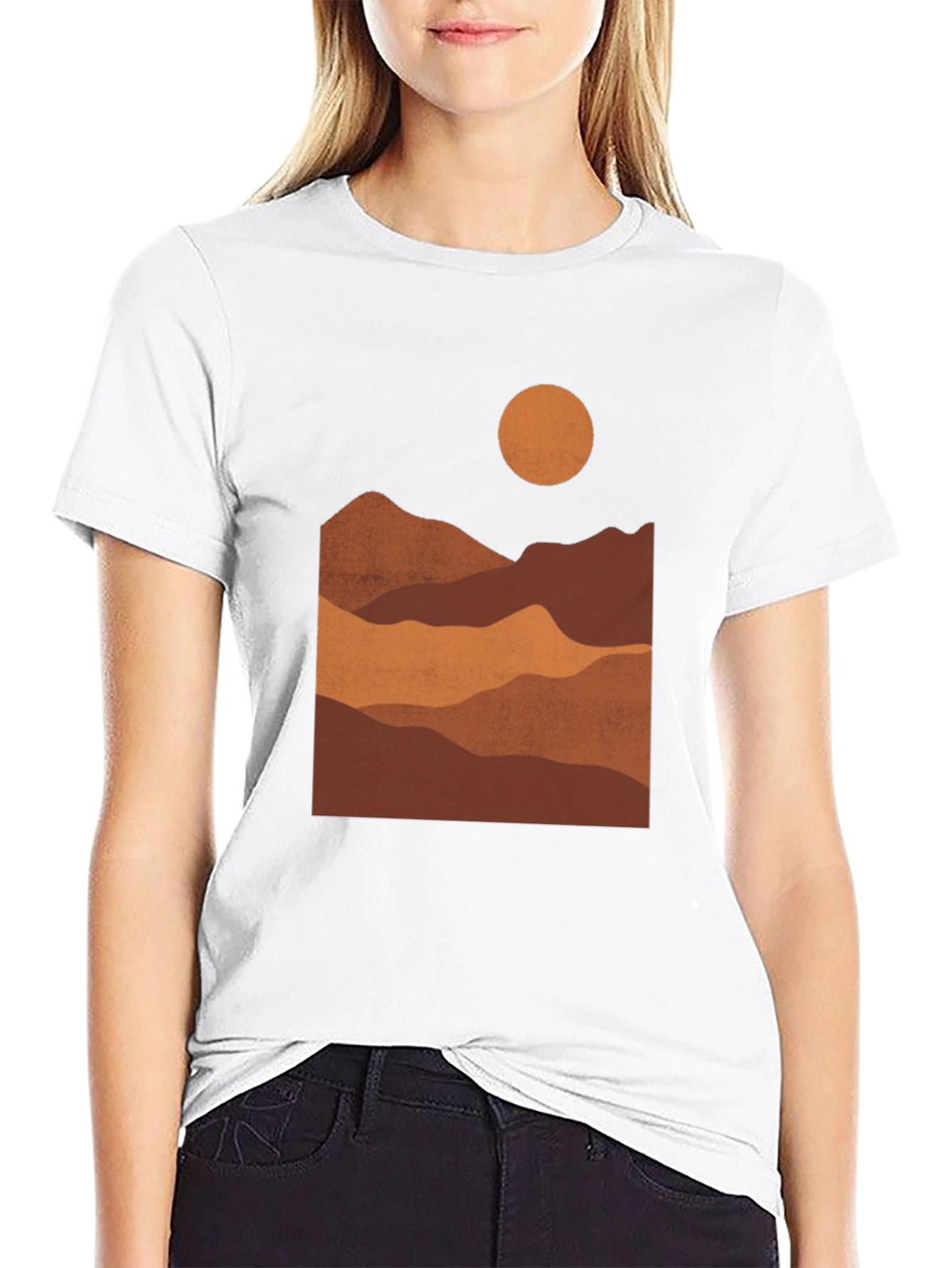 Mountains at Sunset Black Graphic Tee