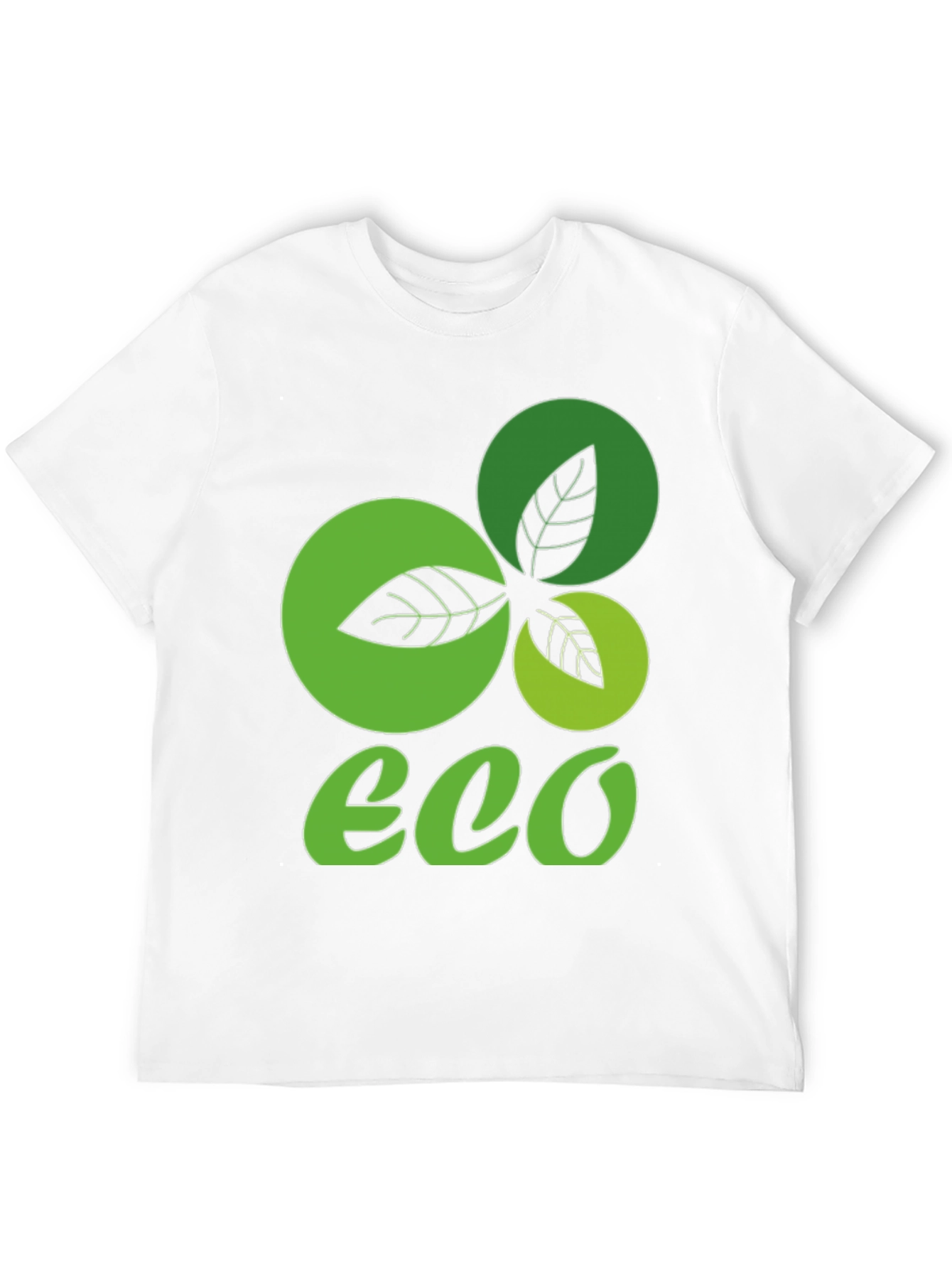 Eco-Friendly Leaf Graphic Tee - Black