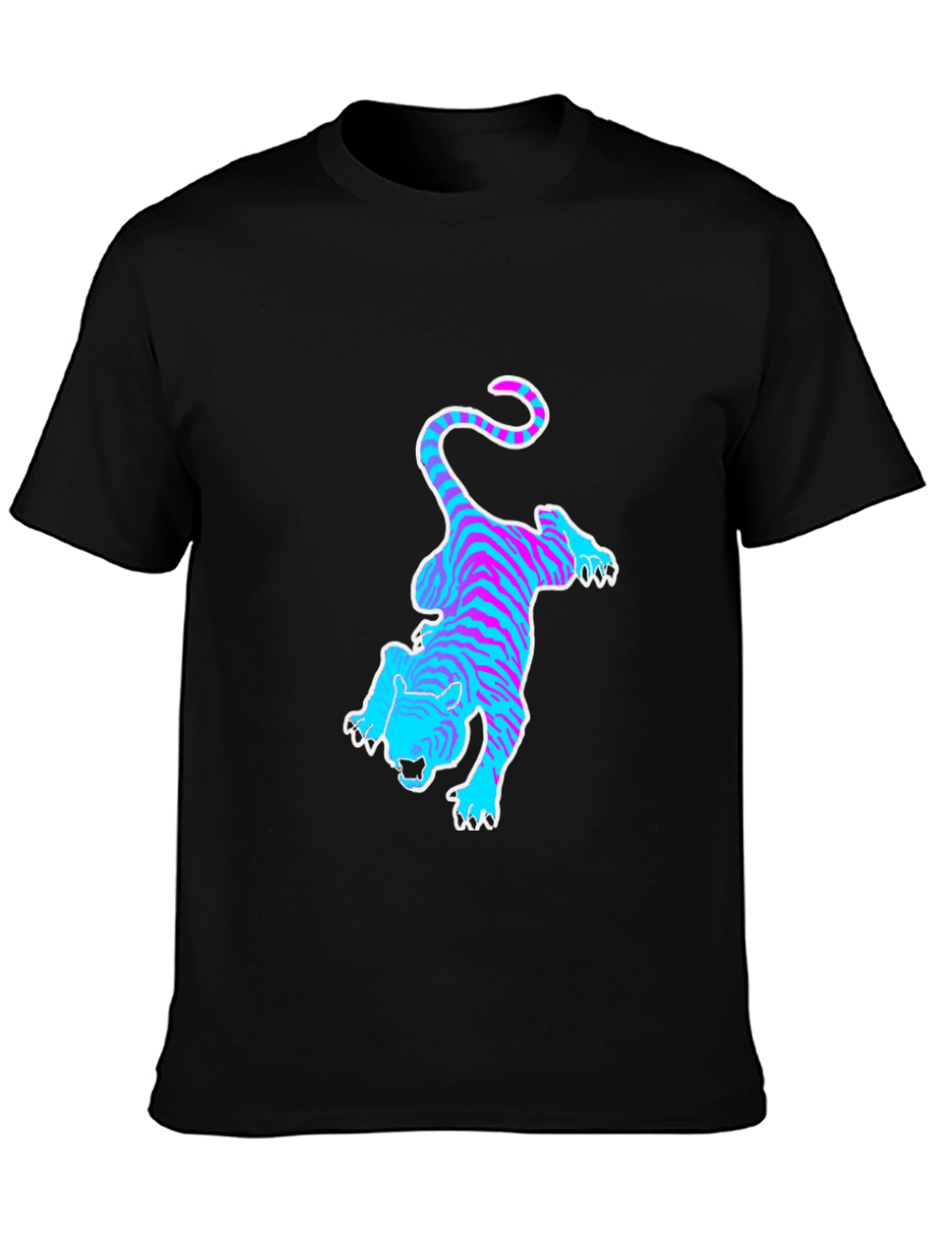Cool Tiger Graphic Tee -  Stylish Black T-Shirt