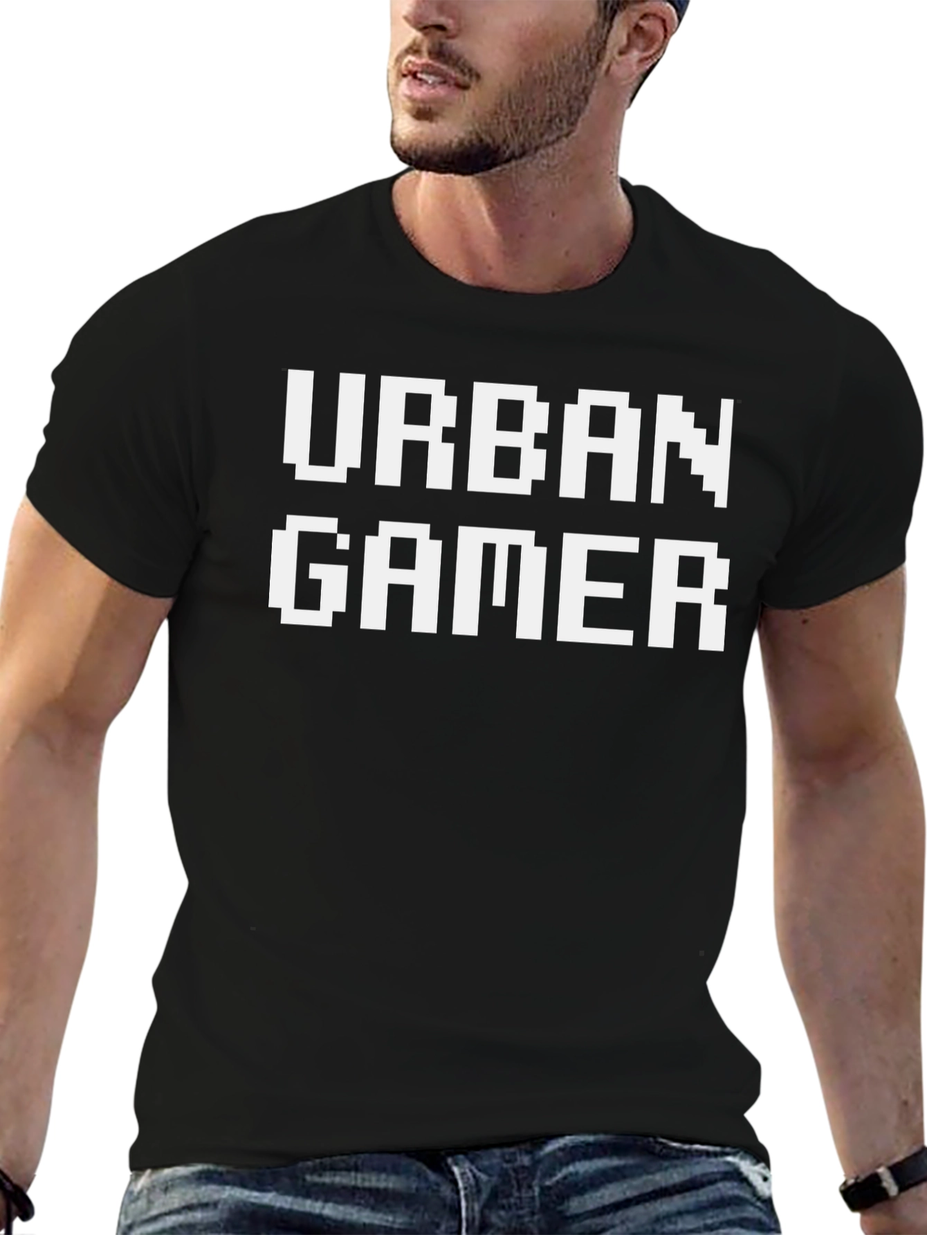 Urban Gamer Pixel Art T-Shirt - Black