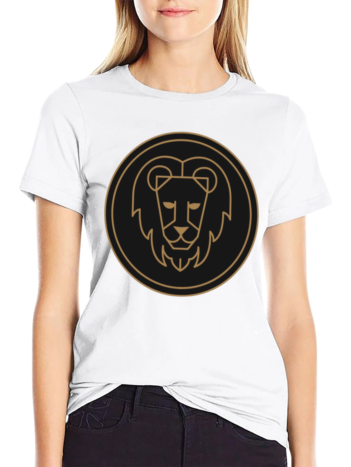 Lion Emblem Black Tee - Stylish Graphic T-Shirt