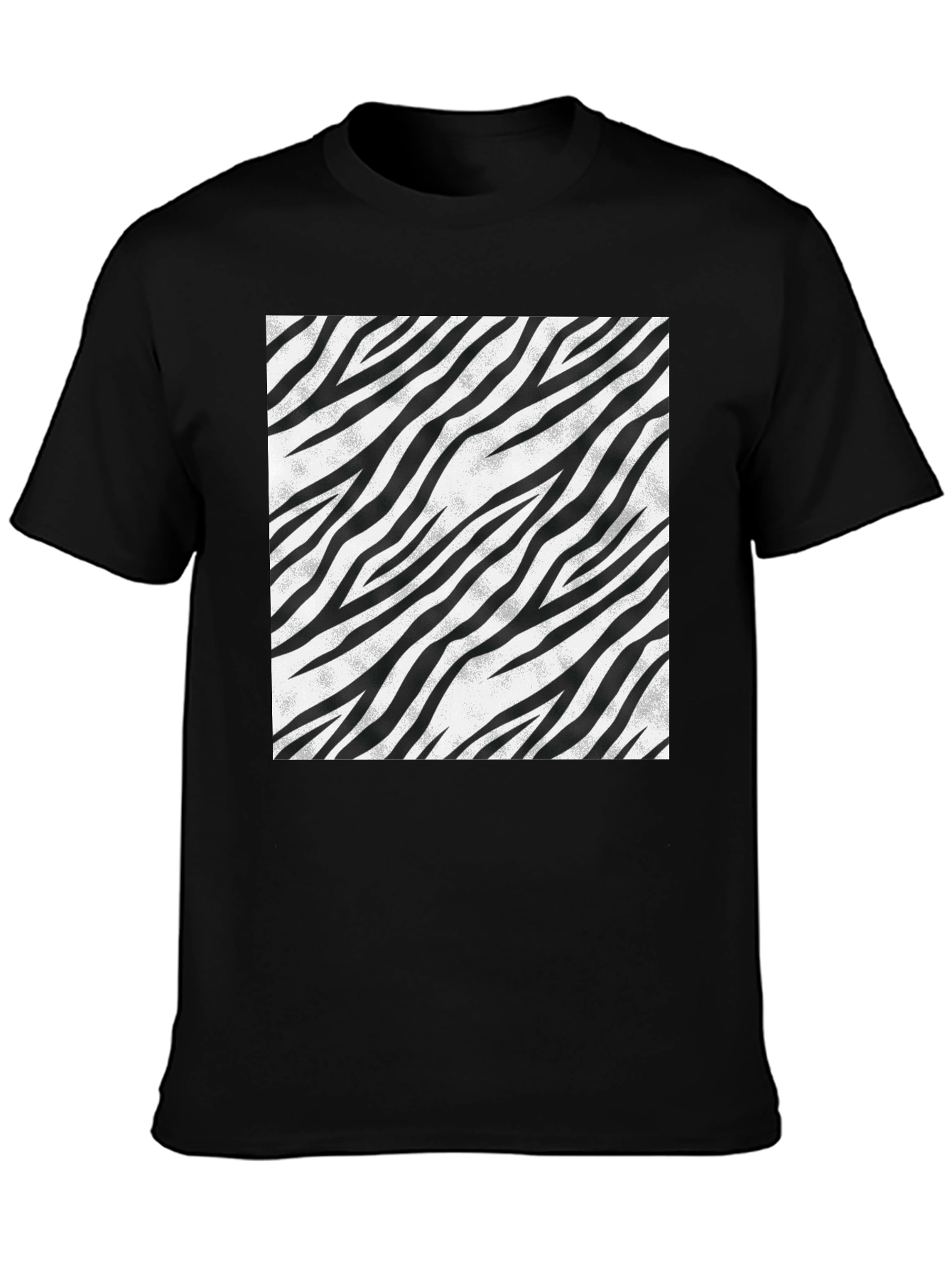 Zebra Stripe Graphic Tee - Black