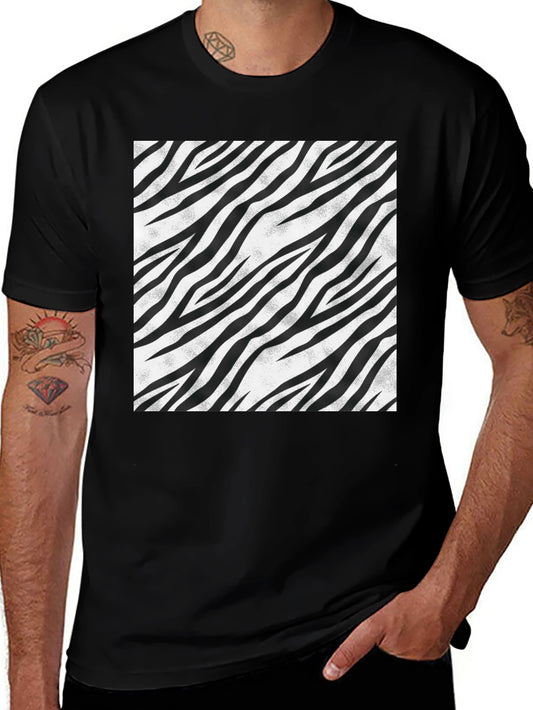 Zebra Stripe Graphic Tee - Black