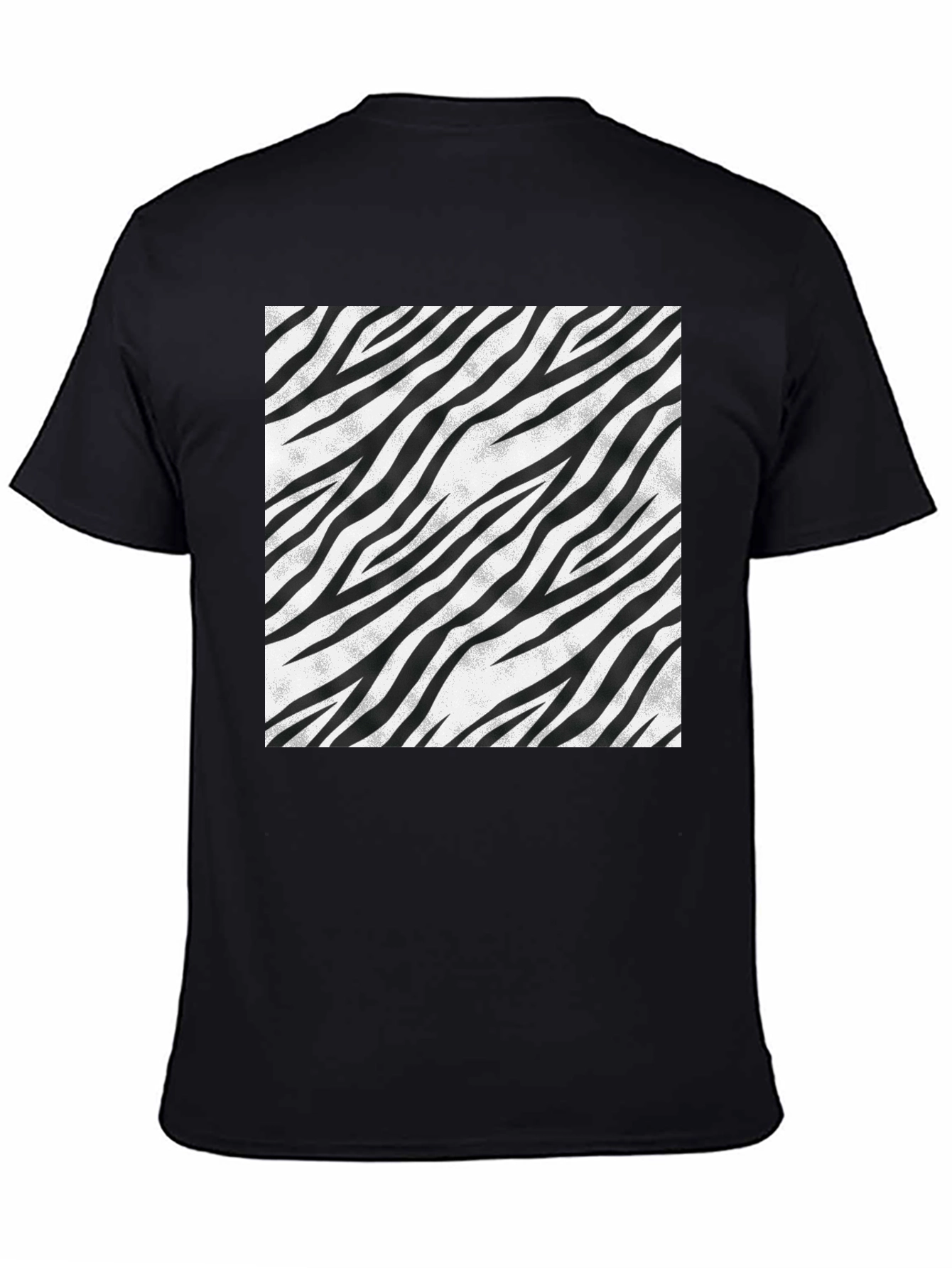 Zebra Stripe Graphic Tee - Black