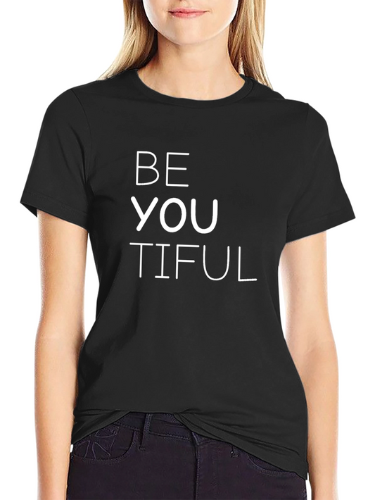 BeYOUtiful Graphic Tee - Black Cotton Blend T-Shirt