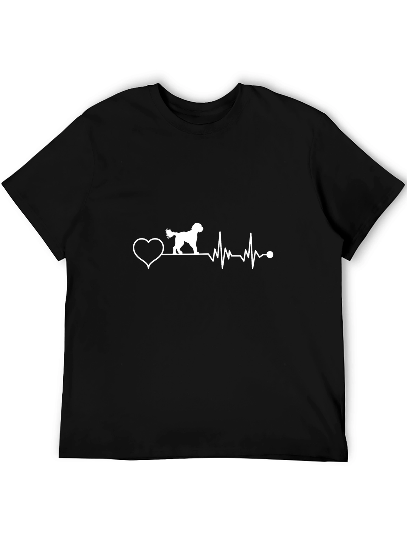 Dog Heartbeat T-Shirt - Black