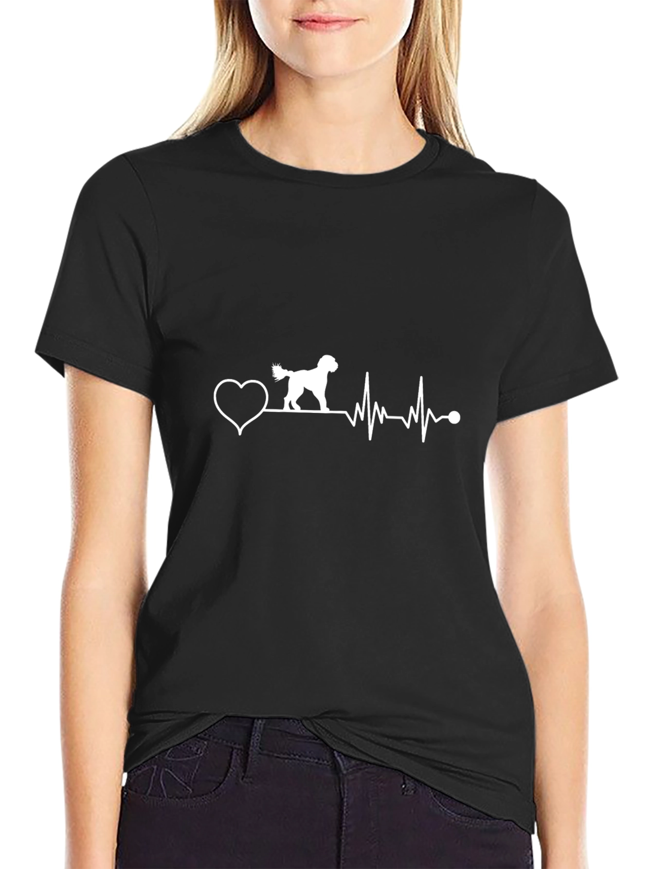 Dog Heartbeat T-Shirt - Black