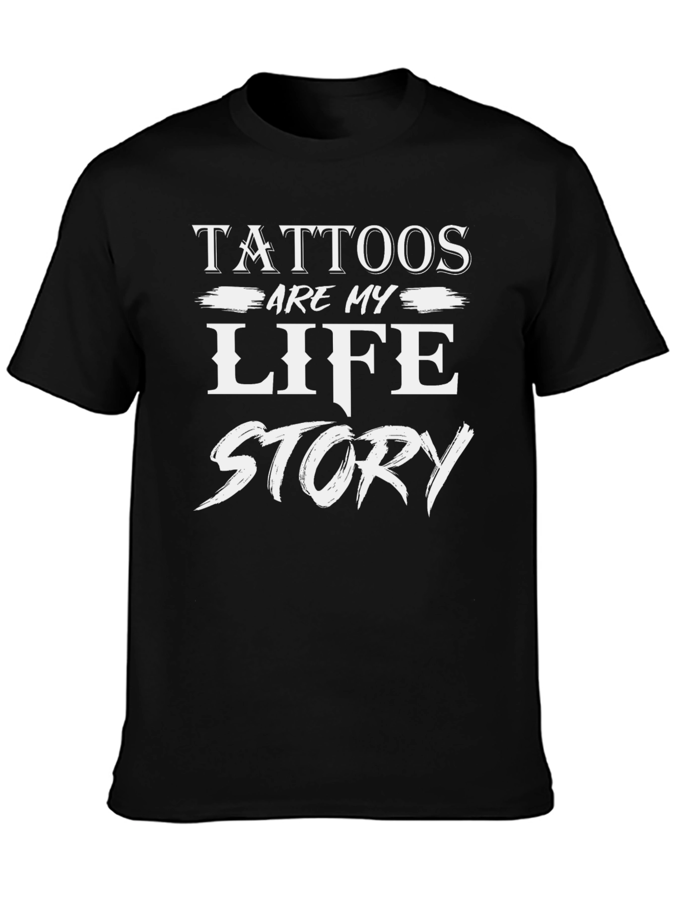 Tattoos Are My Life Story Black T-Shirt