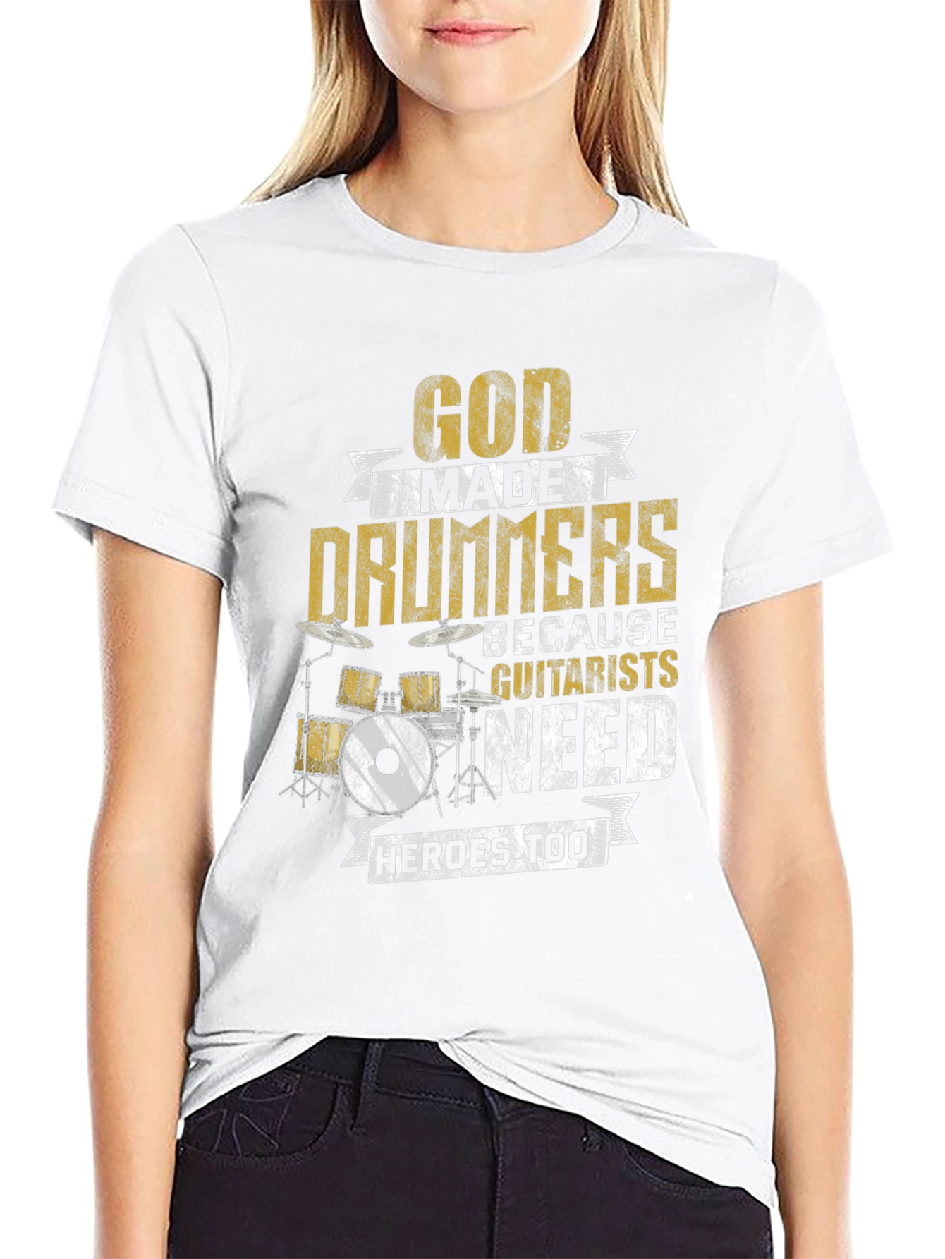 God Made Drummers T-Shirt - Musician Humor Tee