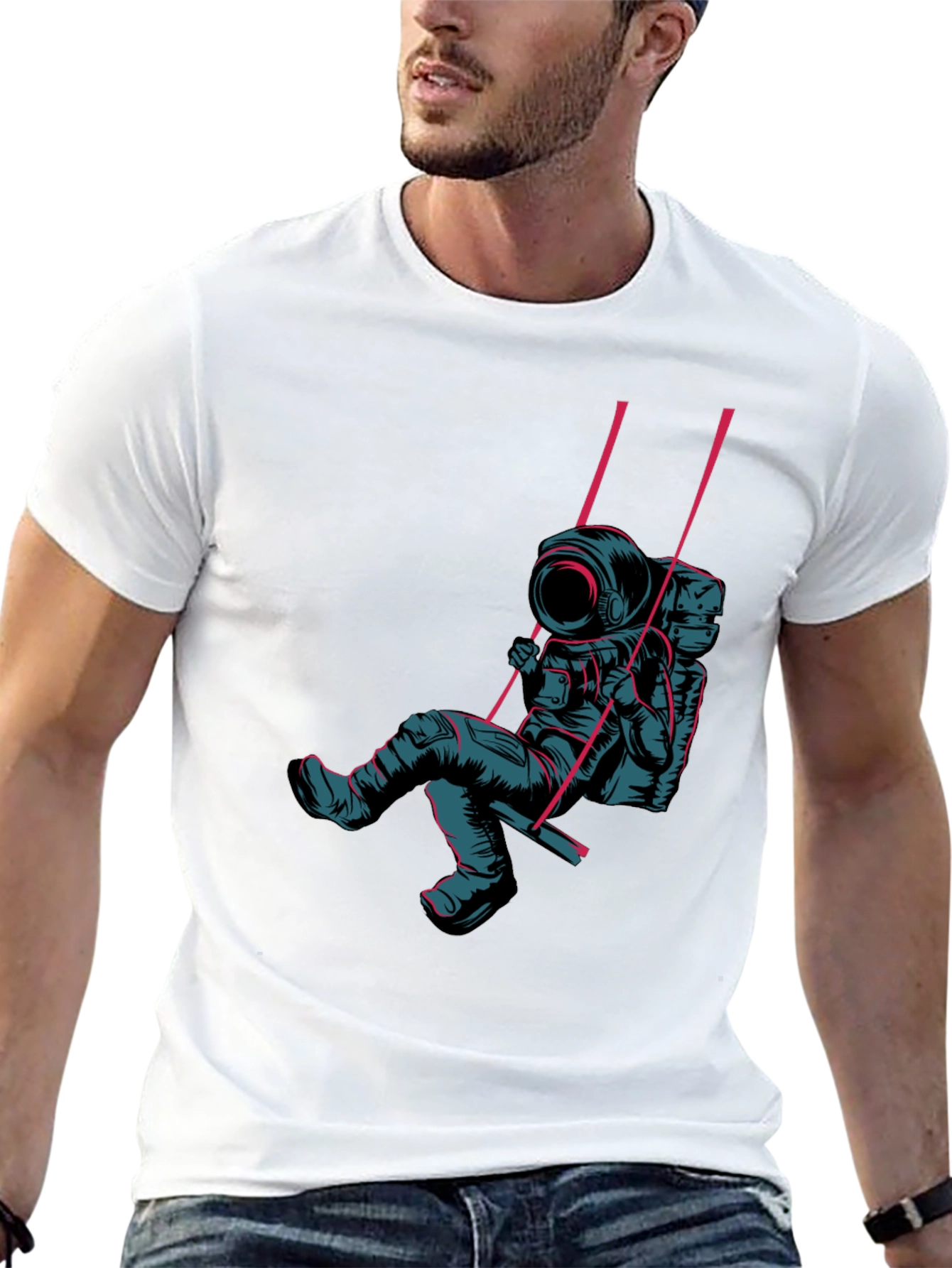 Astronaut Swing Graphic Tee - Unique Design