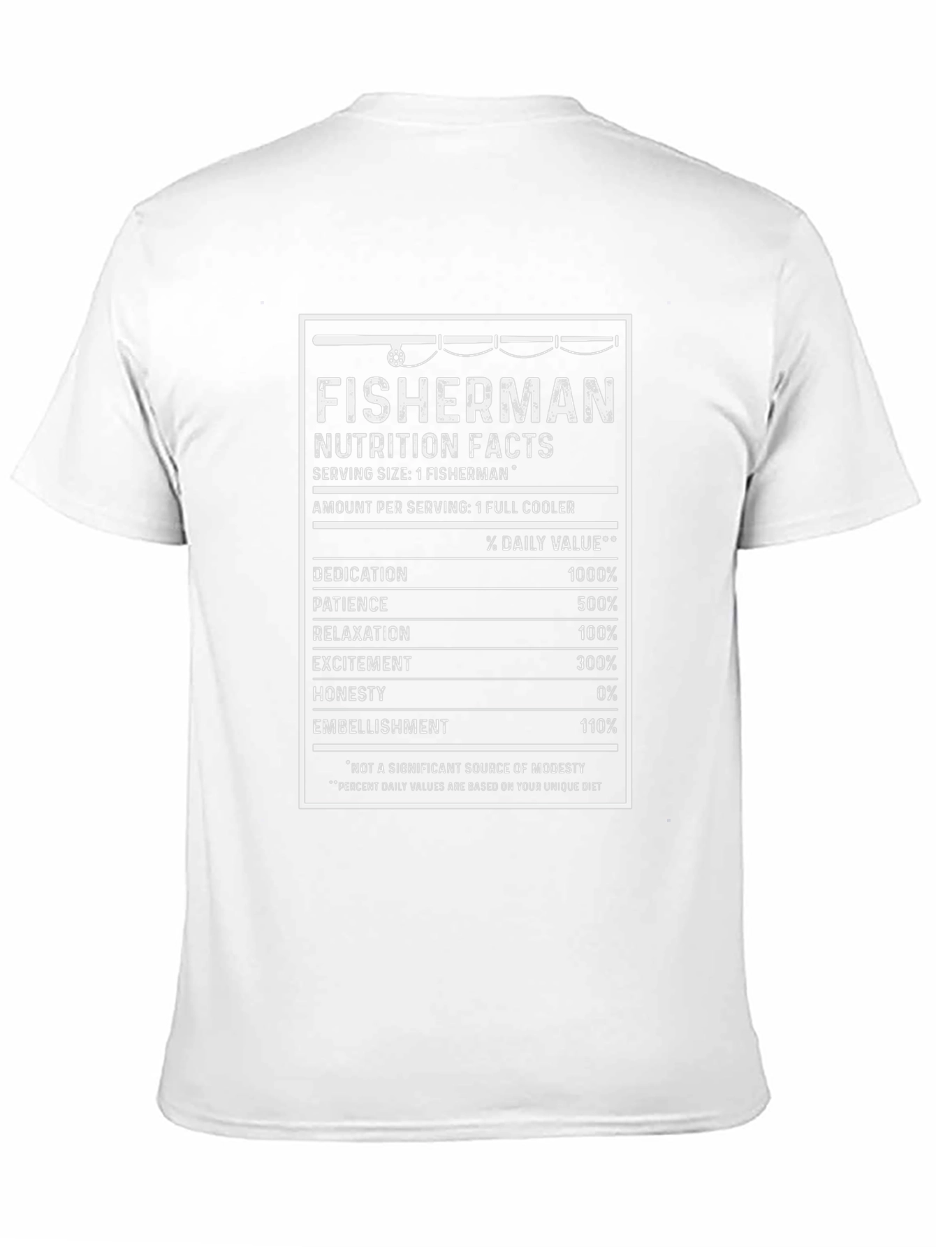 Fisherman Nutrition Facts Funny T-Shirt