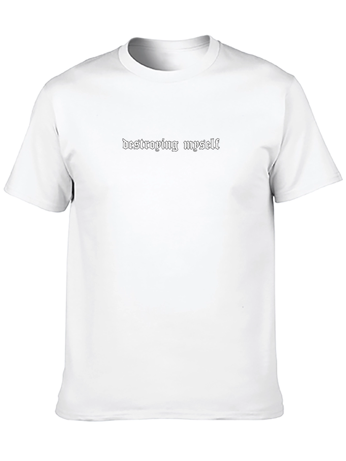 Destroying Myself Graphic Tee - Black Cotton T-Shirt