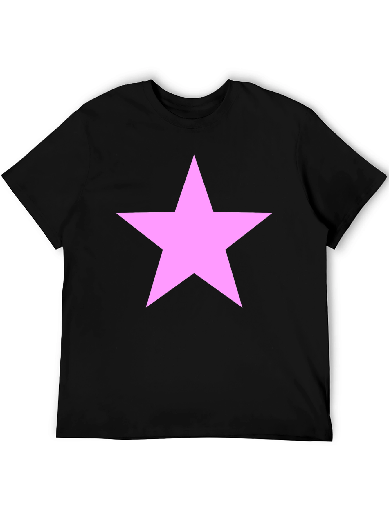 Pink Star Graphic Black T-Shirt