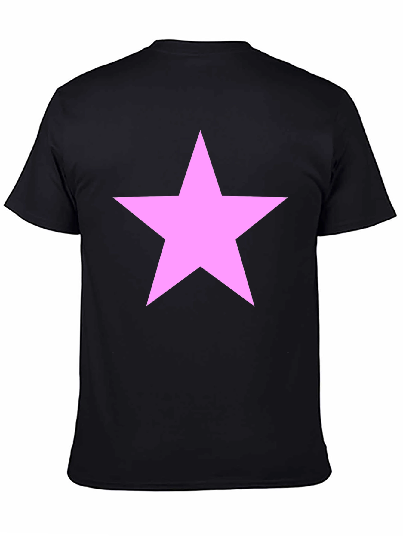 Pink Star Graphic Black T-Shirt