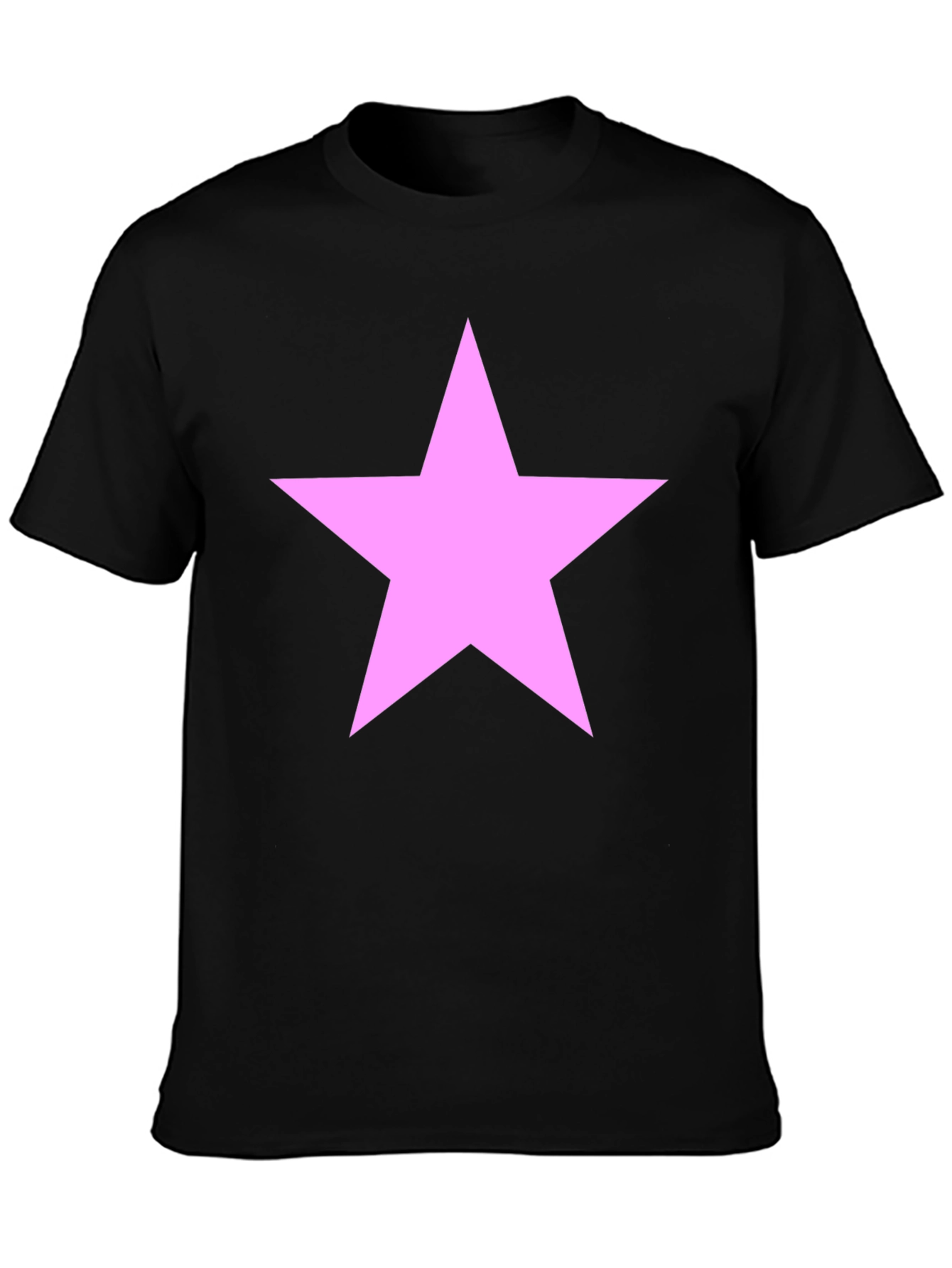Pink Star Graphic Black T-Shirt