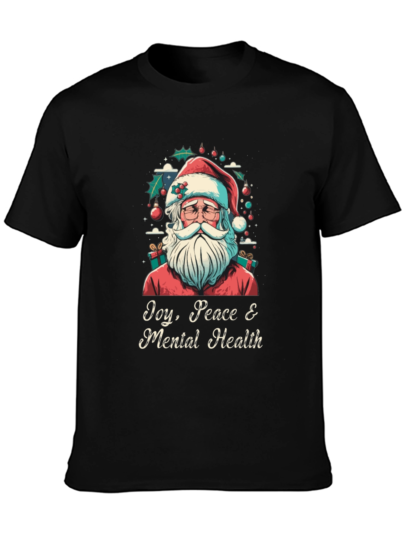Joy Peace & Mental Health Santa Graphic Tee