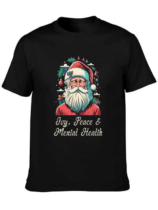 Joy Peace & Mental Health Santa Graphic Tee