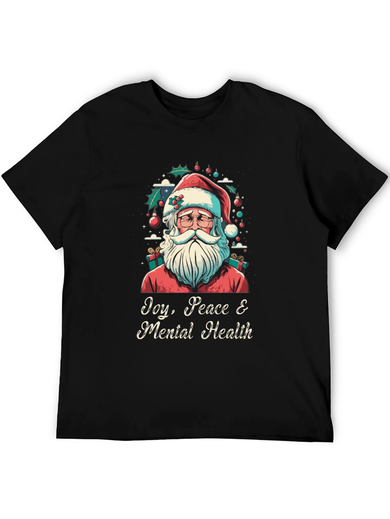 Joy Peace & Mental Health Santa Graphic Tee