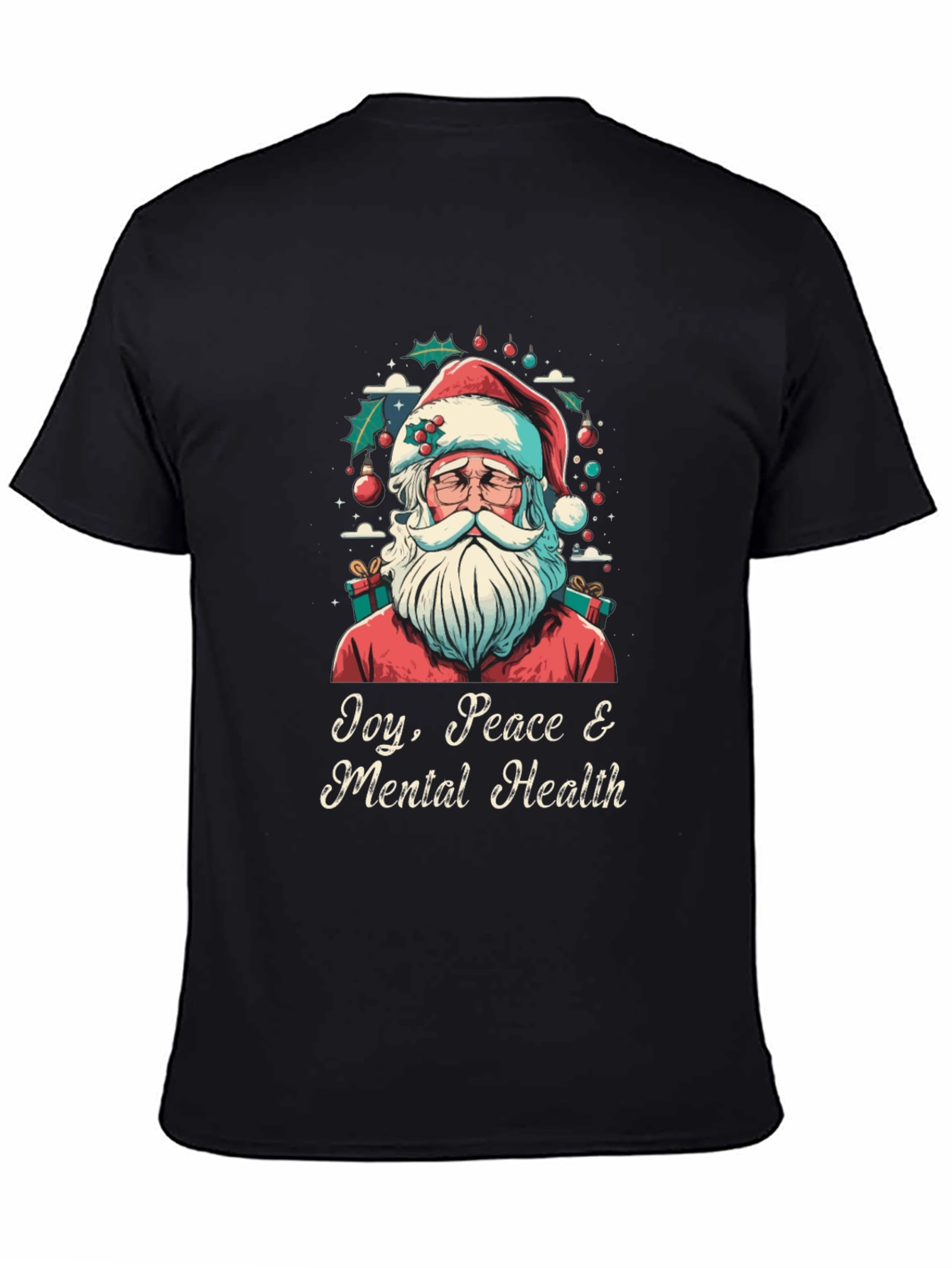 Joy Peace & Mental Health Santa Graphic Tee