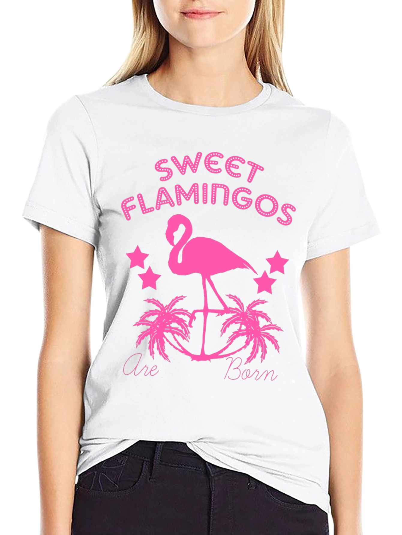 Sweet Flamingos Graphic Tee - Black T-Shirt