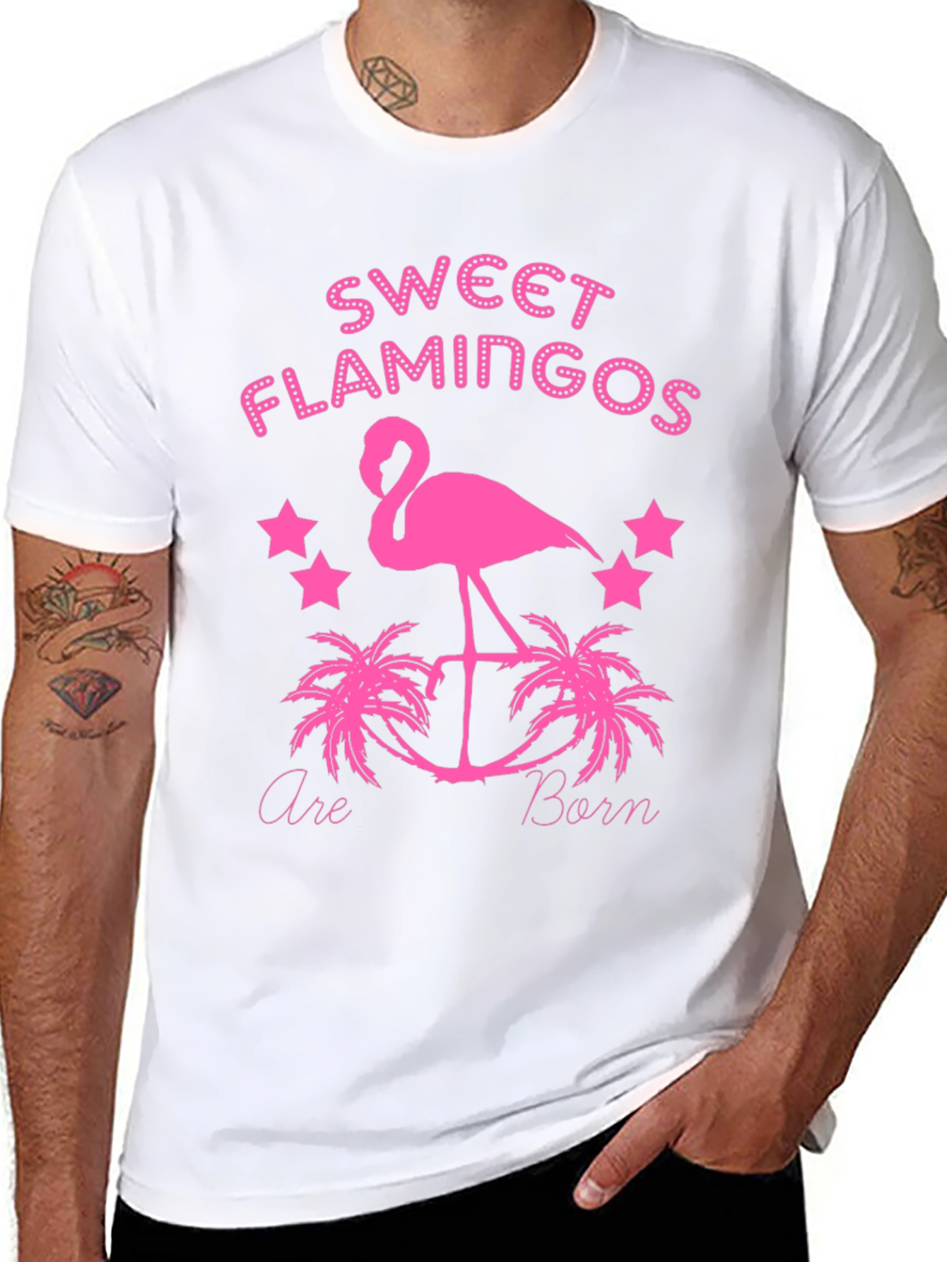 Sweet Flamingos Graphic Tee - Black T-Shirt